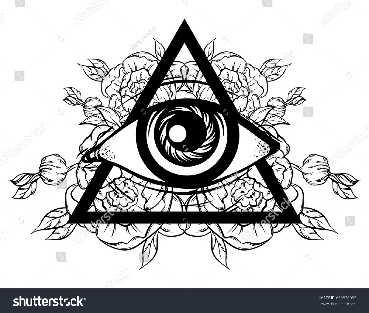 Vector Hand Sketched Illustration All Seeing Stock Vector (Royalty Free ...