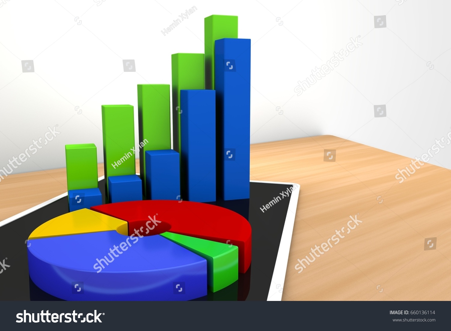 3d-render-bar-graph-pie-chart-stock-illustration-660136114-shutterstock