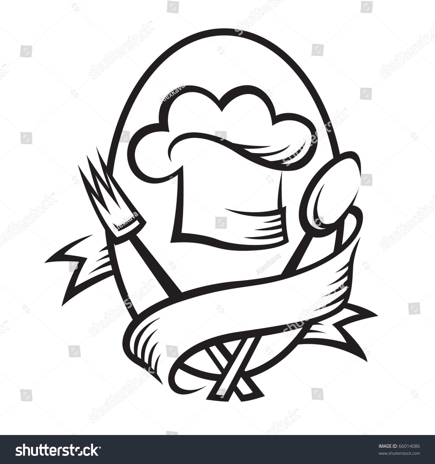 chef hat fork and spoon clip art