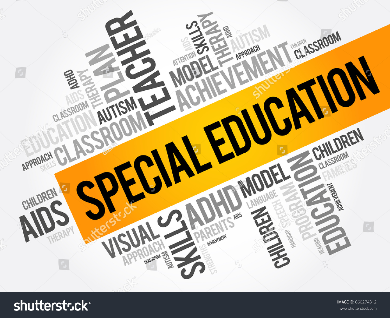 Special Education Word Cloud Collage Education Stock Vector Royalty