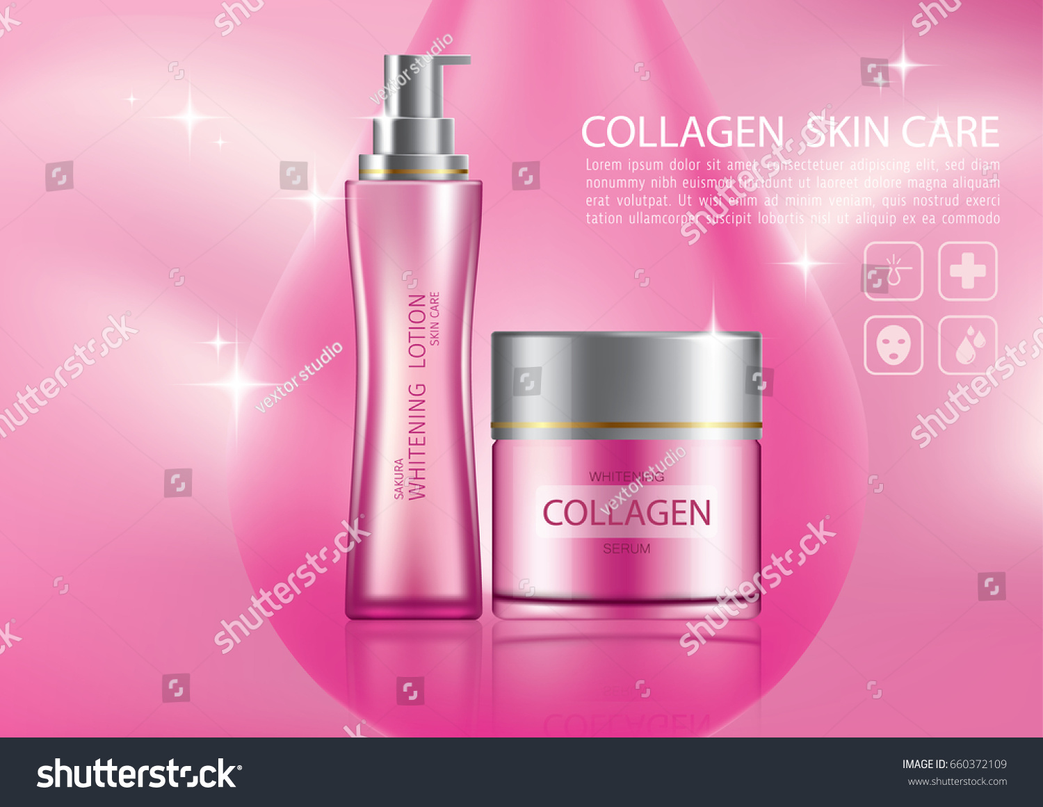 Premium Realistic Pink Cosmetic On Pink Stock Vector (royalty Free 