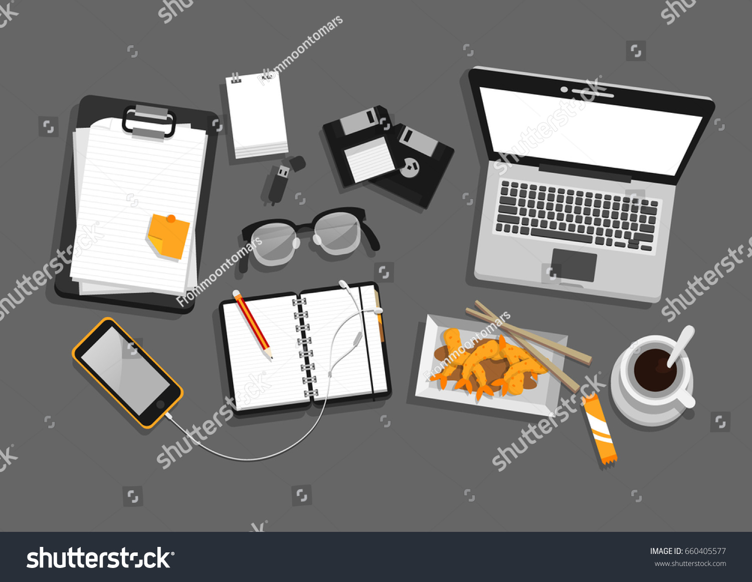 Top View Things Stock Vector (Royalty Free) 660405577 | Shutterstock