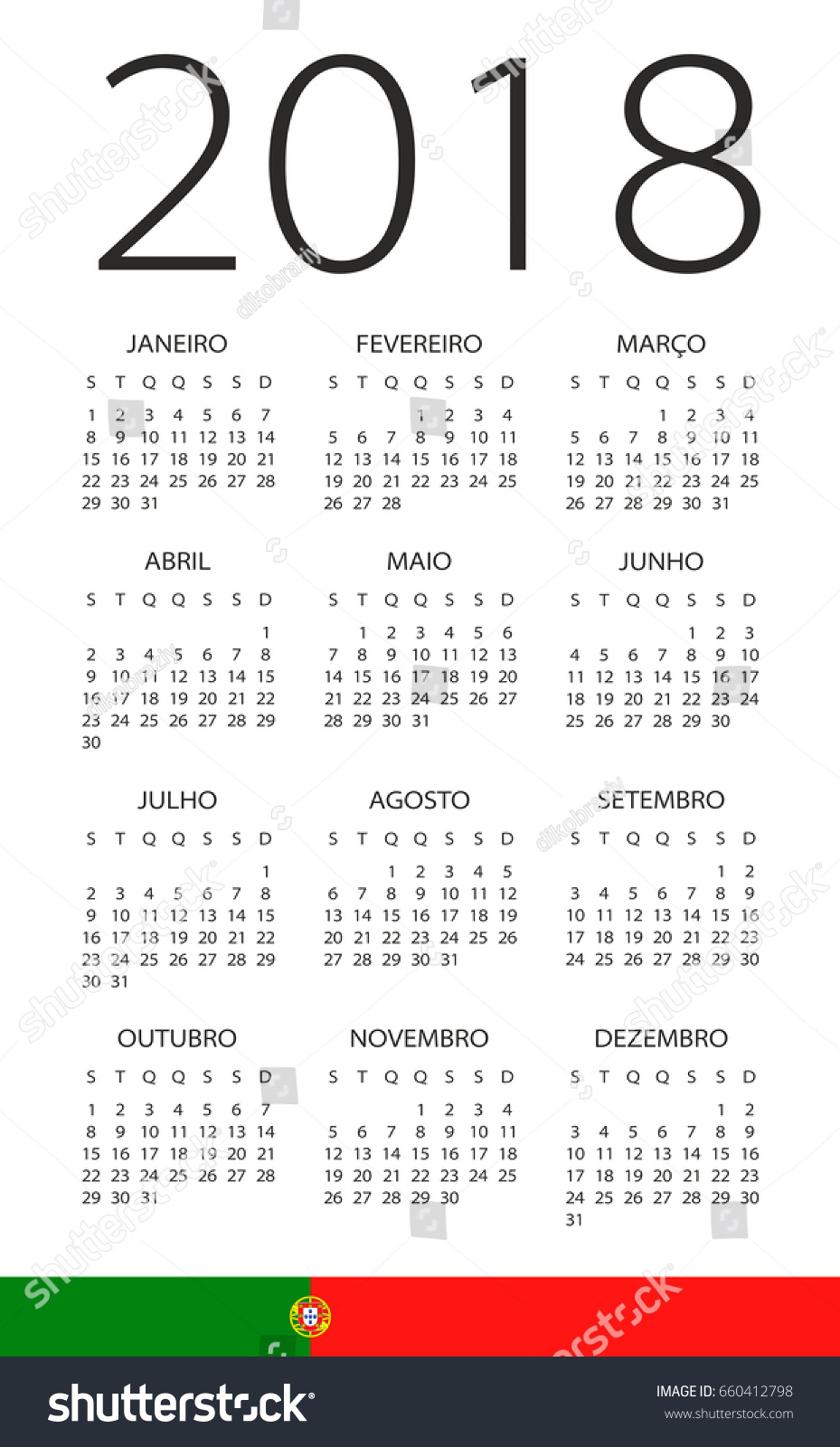 23 Calendario Portugues Images, Stock Photos & Vectors | Shutterstock