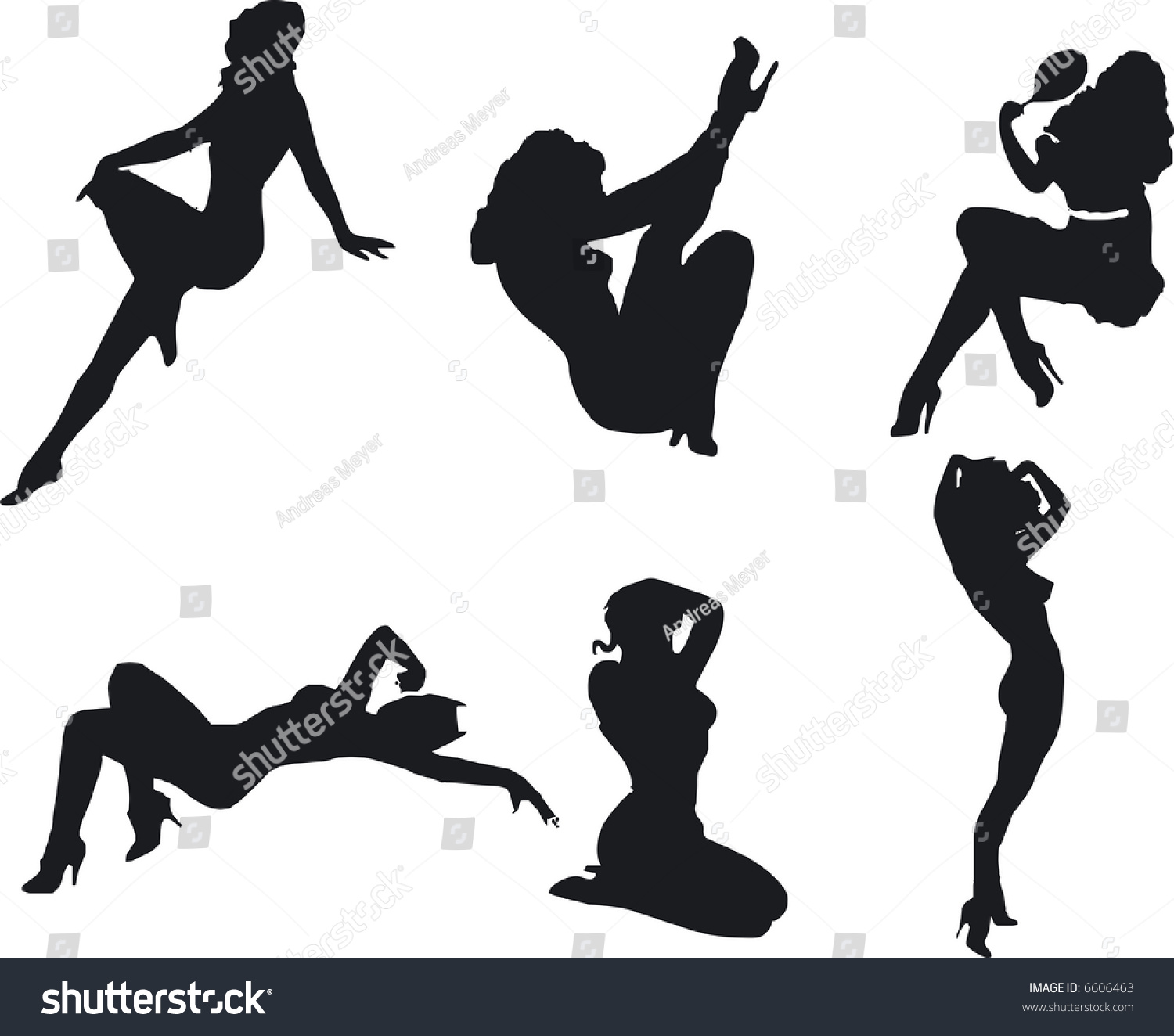 Illustration Sexy Woman Silhouettes Stock Vector Royalty Free 6606463