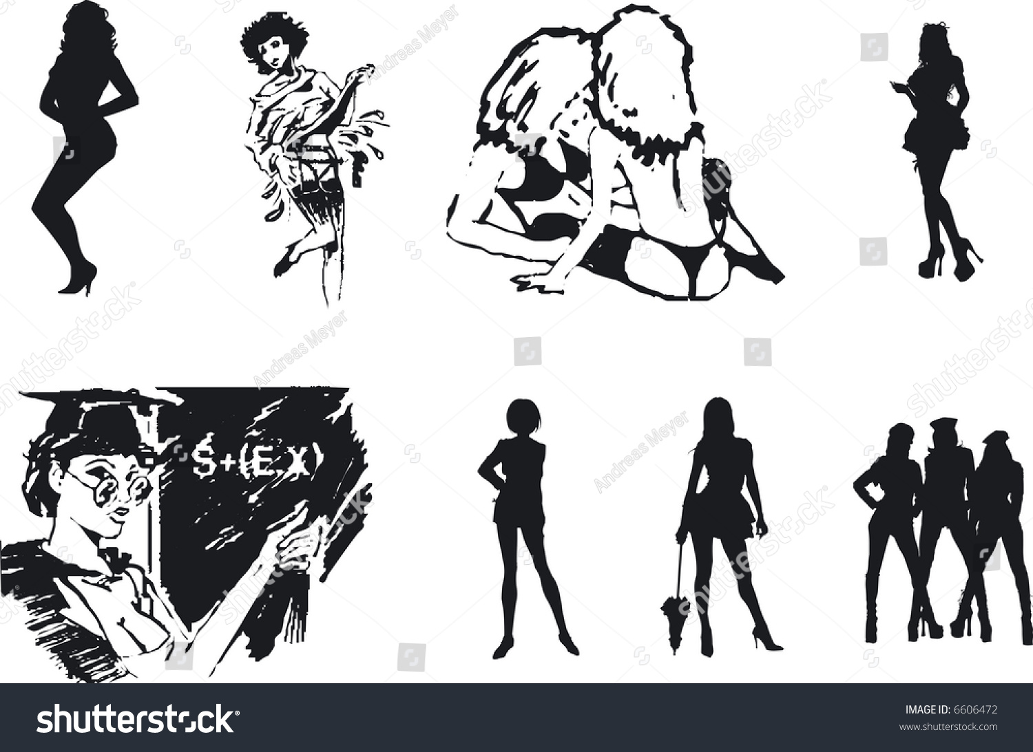 Illustration Sexy Woman Silhouettes Stock Vector Royalty Free 6606472