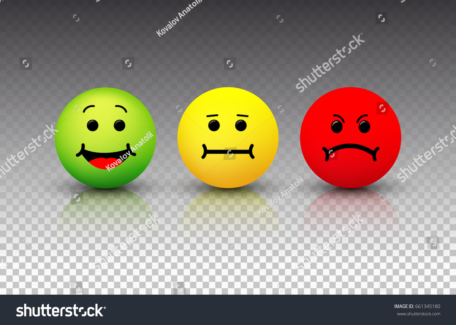 Smiley Icon Emotions Positive Neutral Negative Stock Vector Royalty