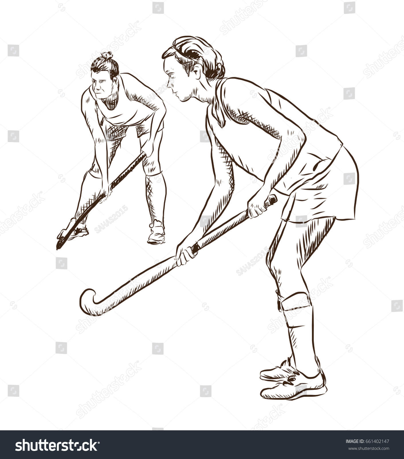 Хоккей на траве рисунок карандашом