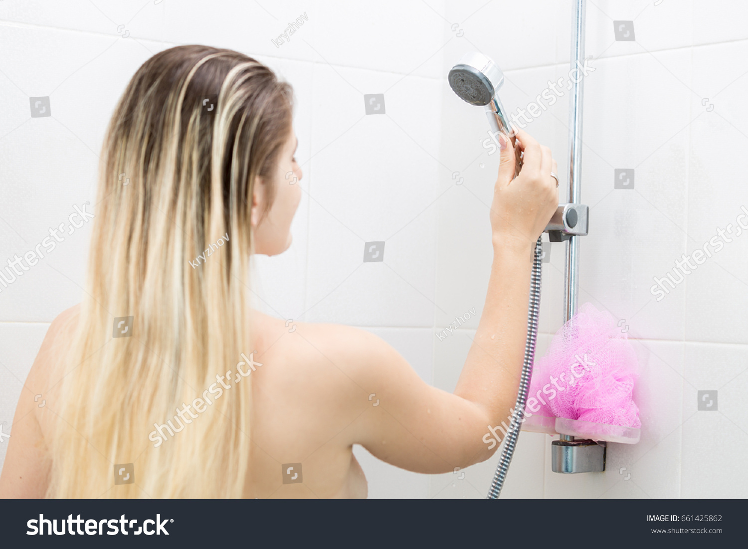 Portrait Sexy Woman Standing Shower Stock Photo Shutterstock