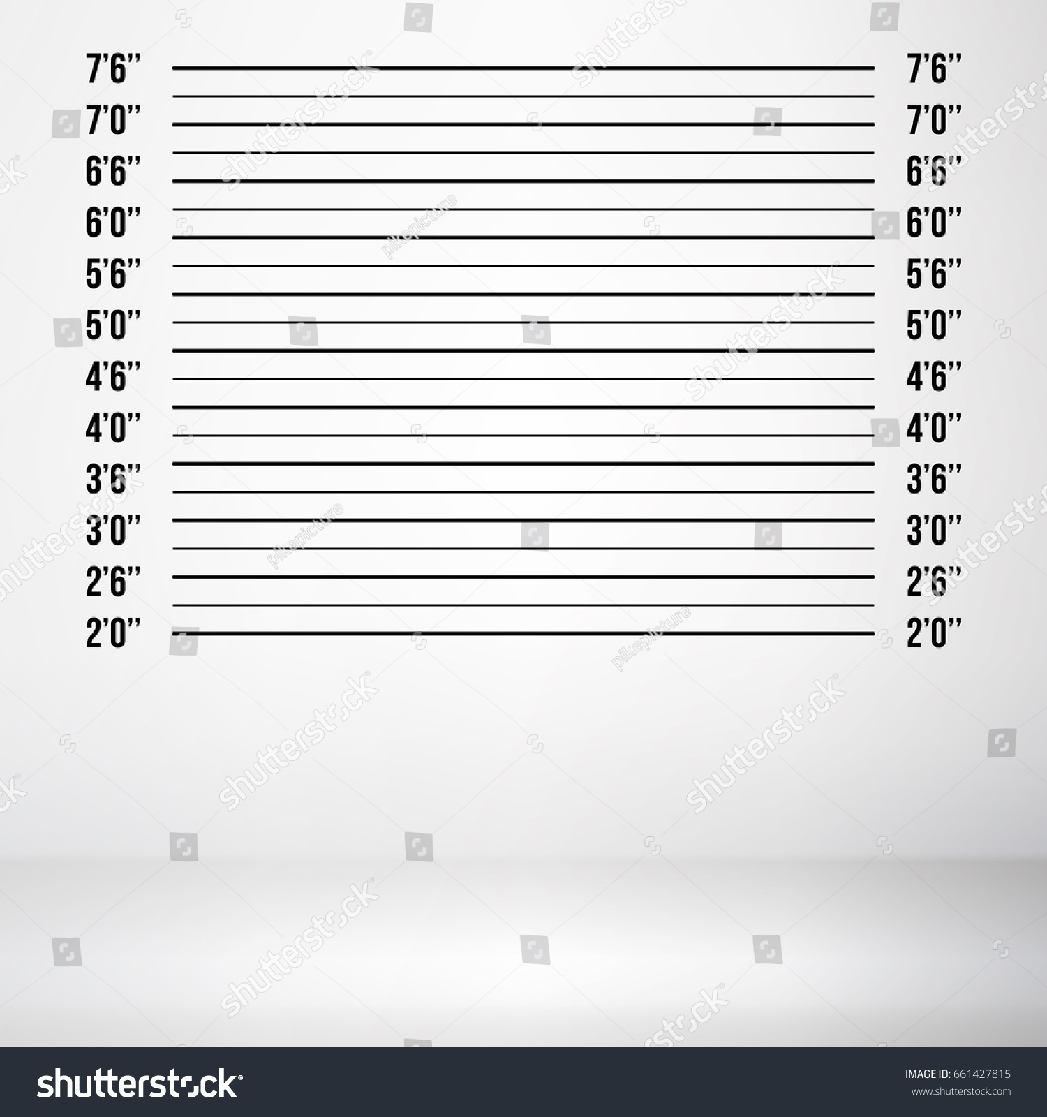 Police Wall Lineup Metrical Imperial Prison Stock Vector (Royalty Free ...