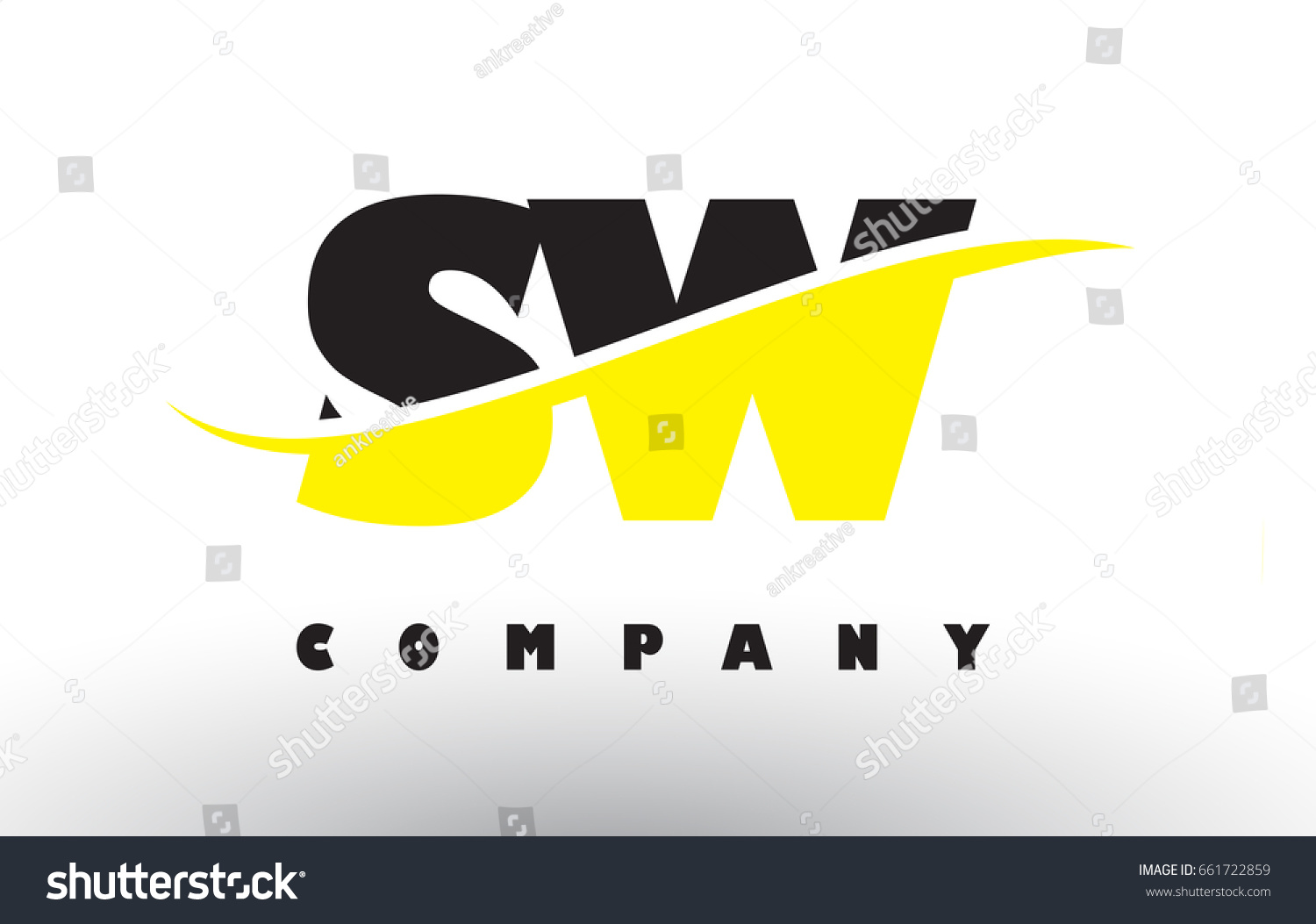 Sw S W Black Yellow Letter Stock Vector (Royalty Free) 661722859 ...