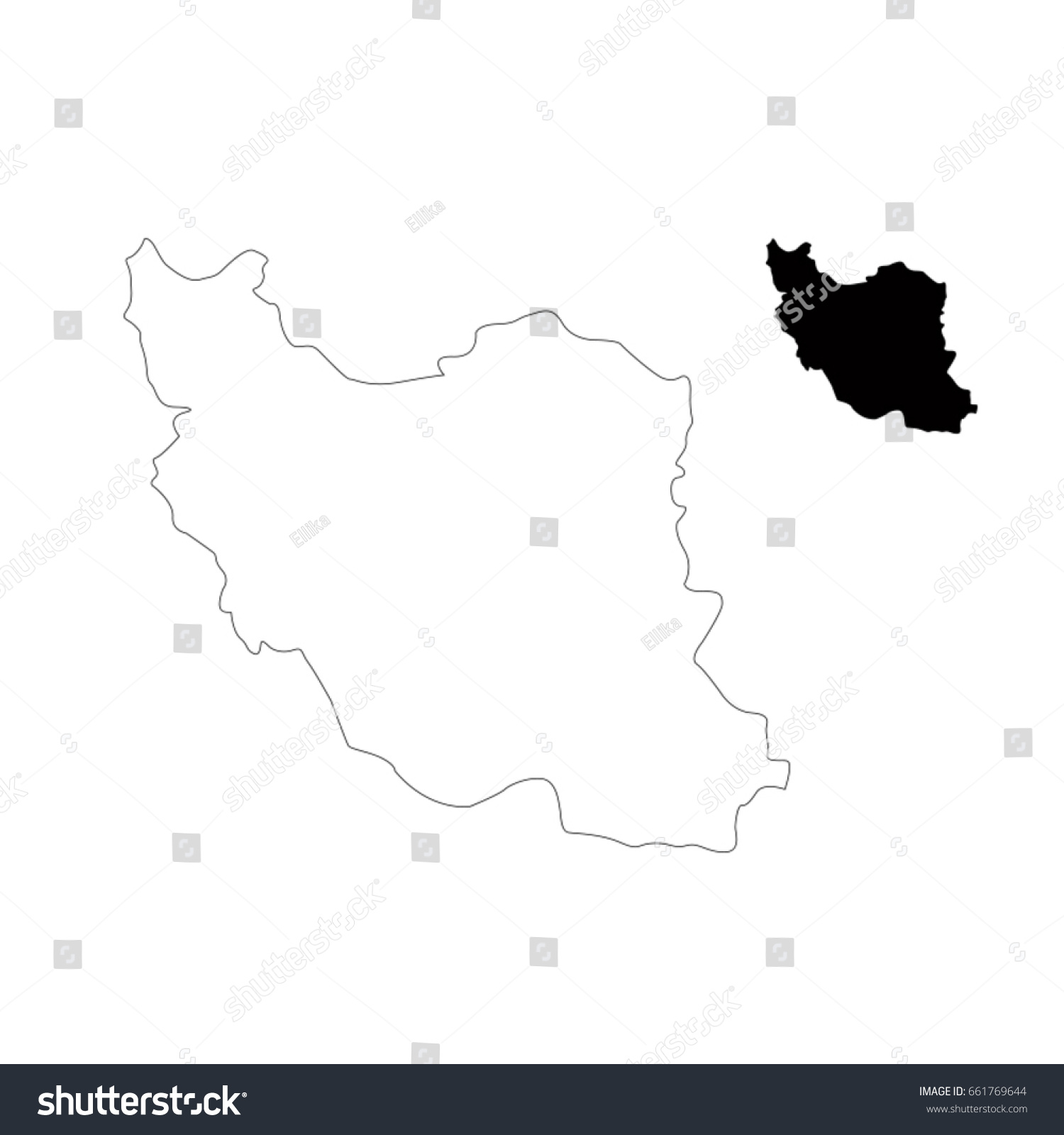 Iran Map Vector Illustration Stock Vector (Royalty Free) 661769644 ...