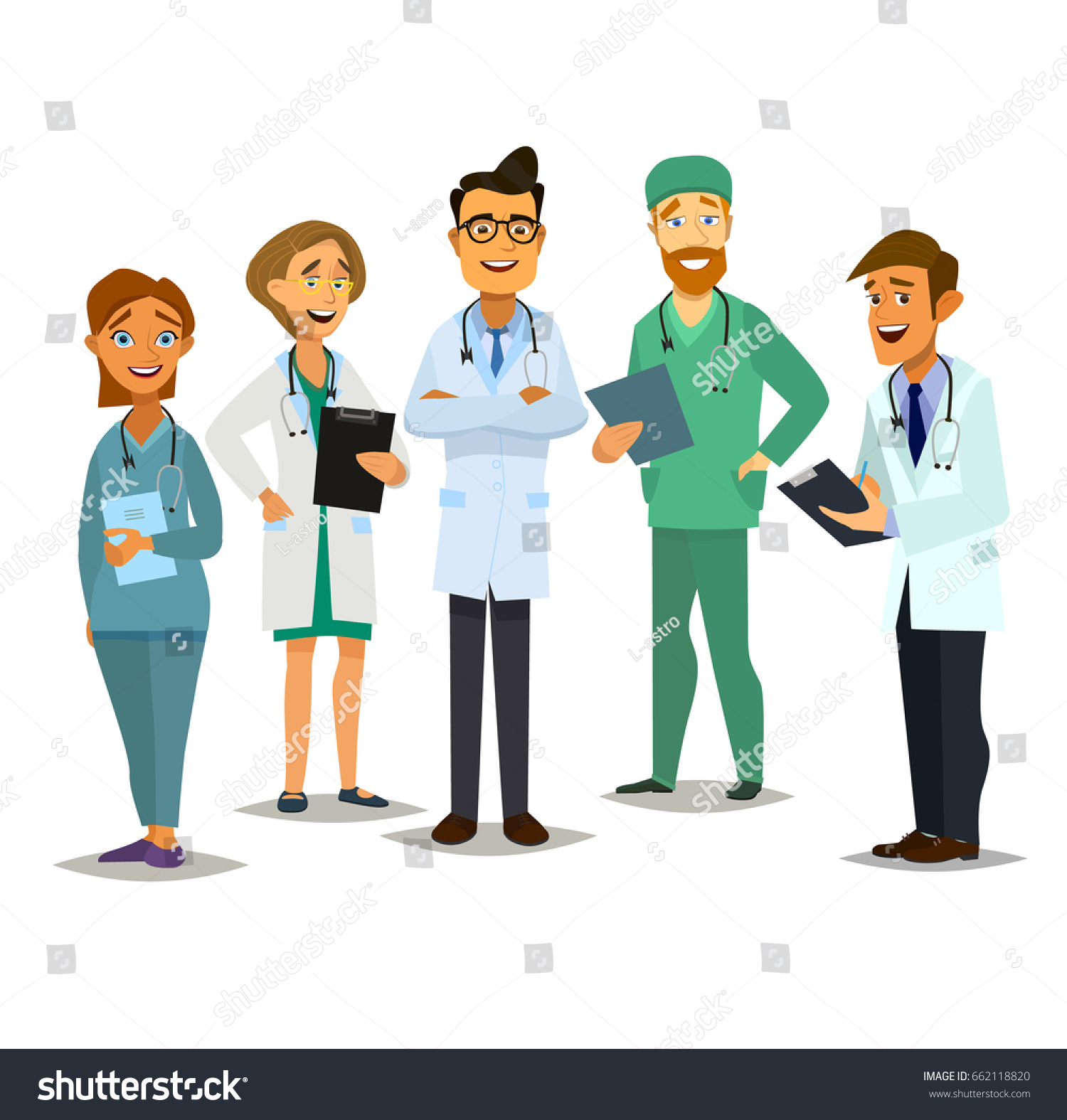 Team Doctors On White Background Vector Stock Vector (Royalty Free ...