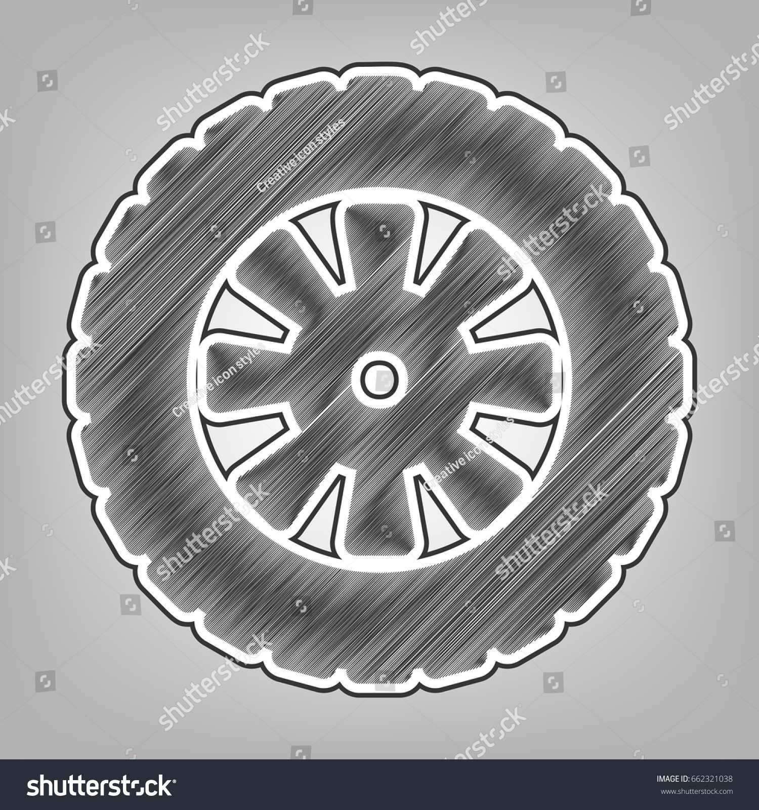 Road Tire Sign Vector Pencil Sketch Stock Vector (Royalty Free ...