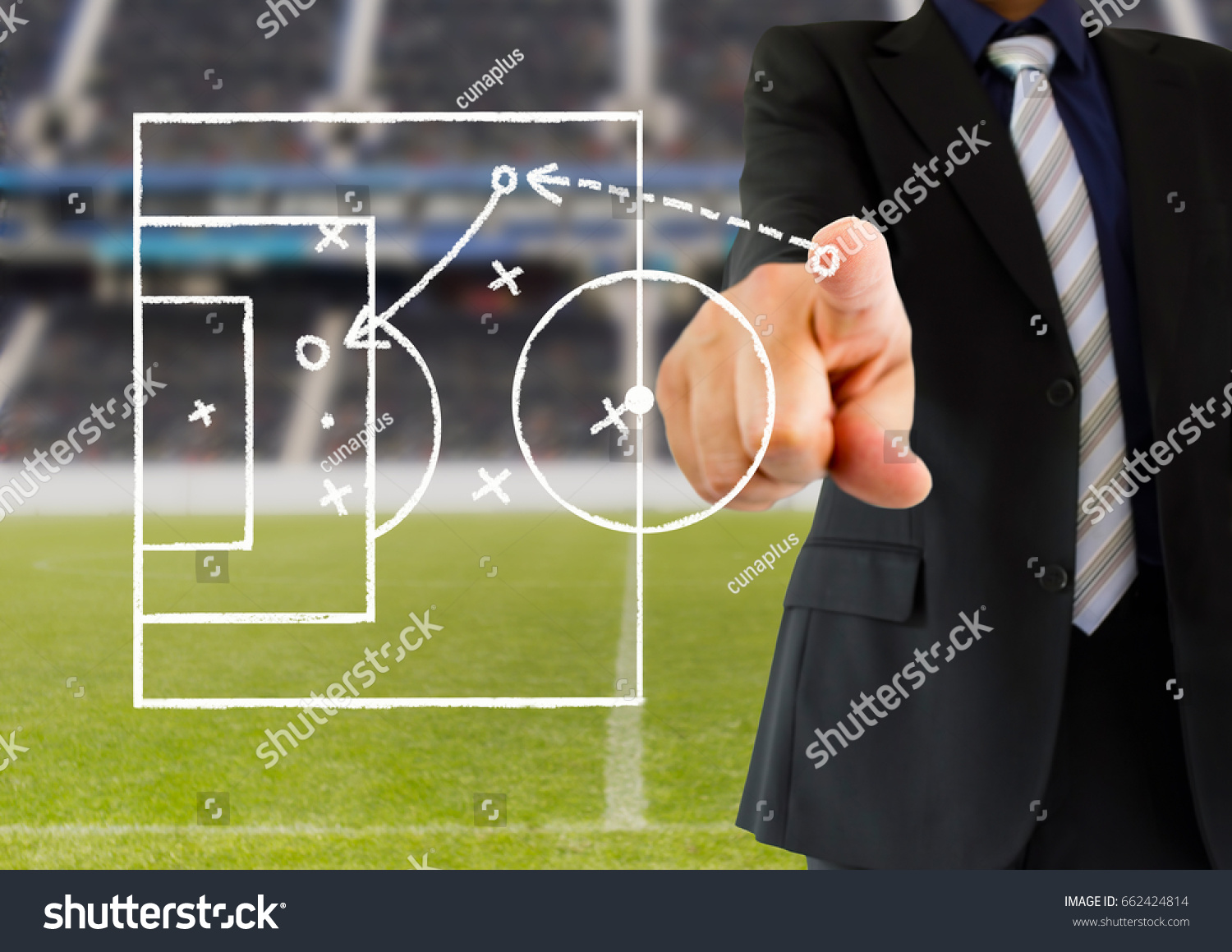 Hand Football Coach Drawing Tactics Soccer Stock Photo 662424814 ...