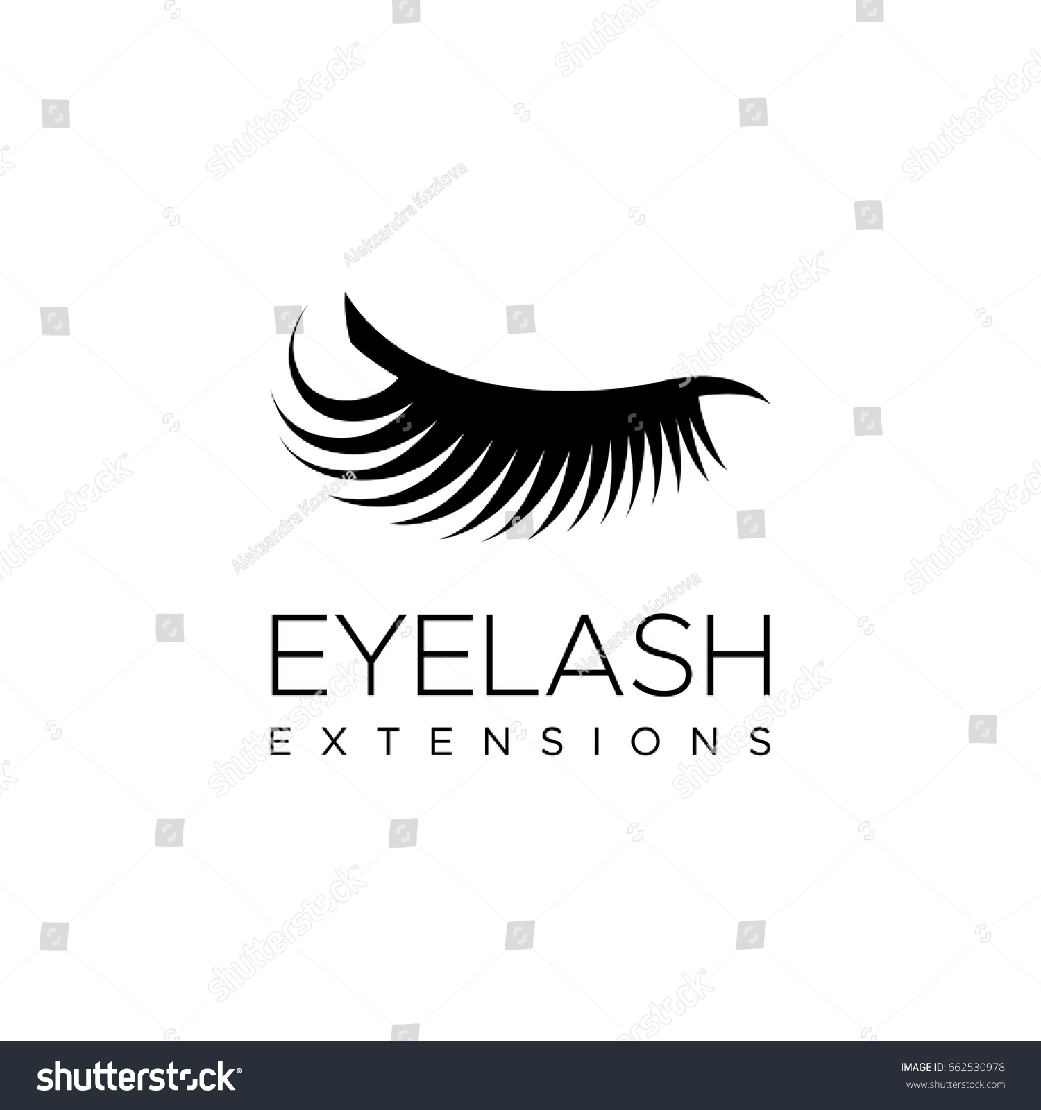 Eyelash Extension Logo Vector Illustration Modern Stock Vector (Royalty ...