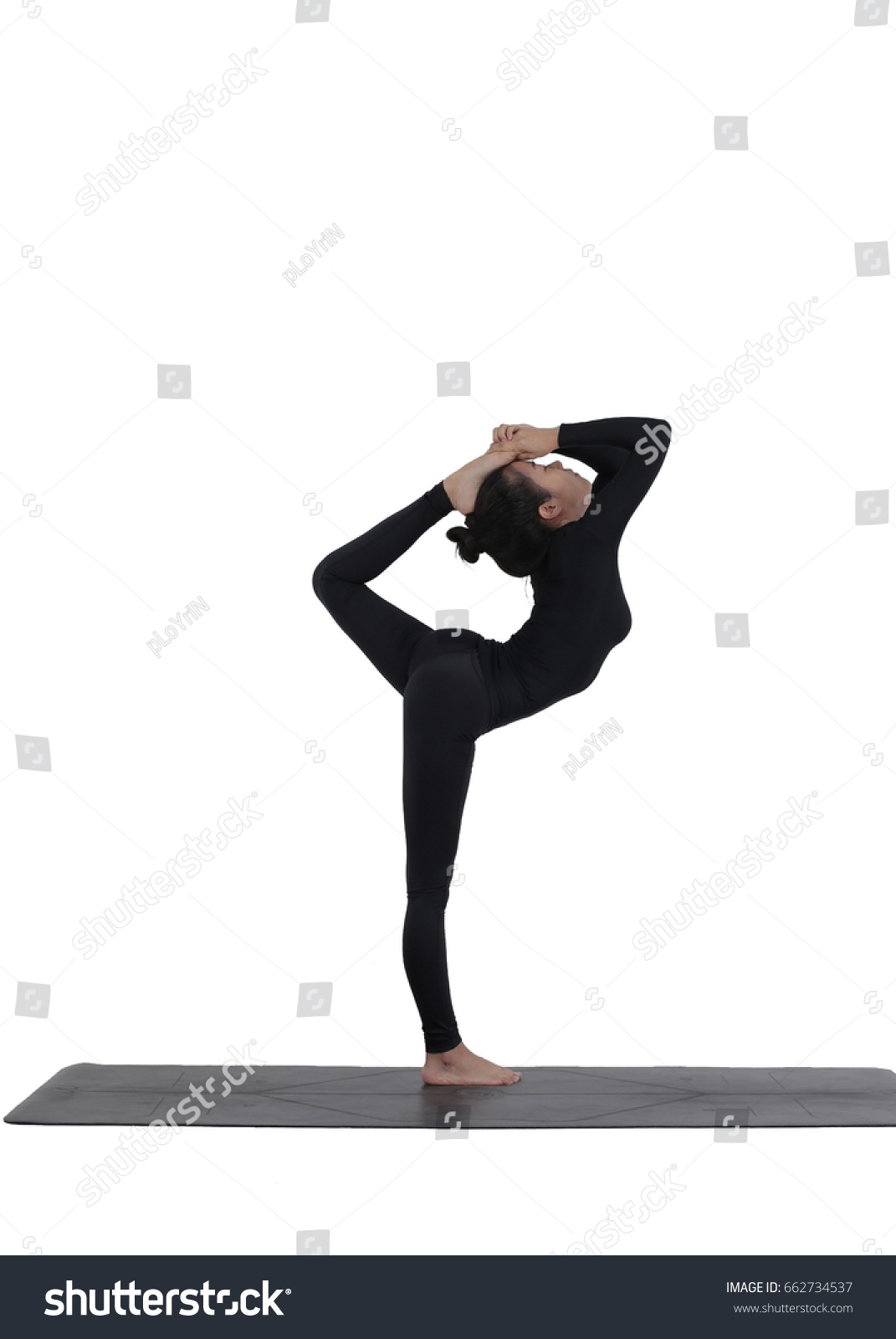 King Dancer Pose White Background Natarajasana Stock Photo 662734537 ...