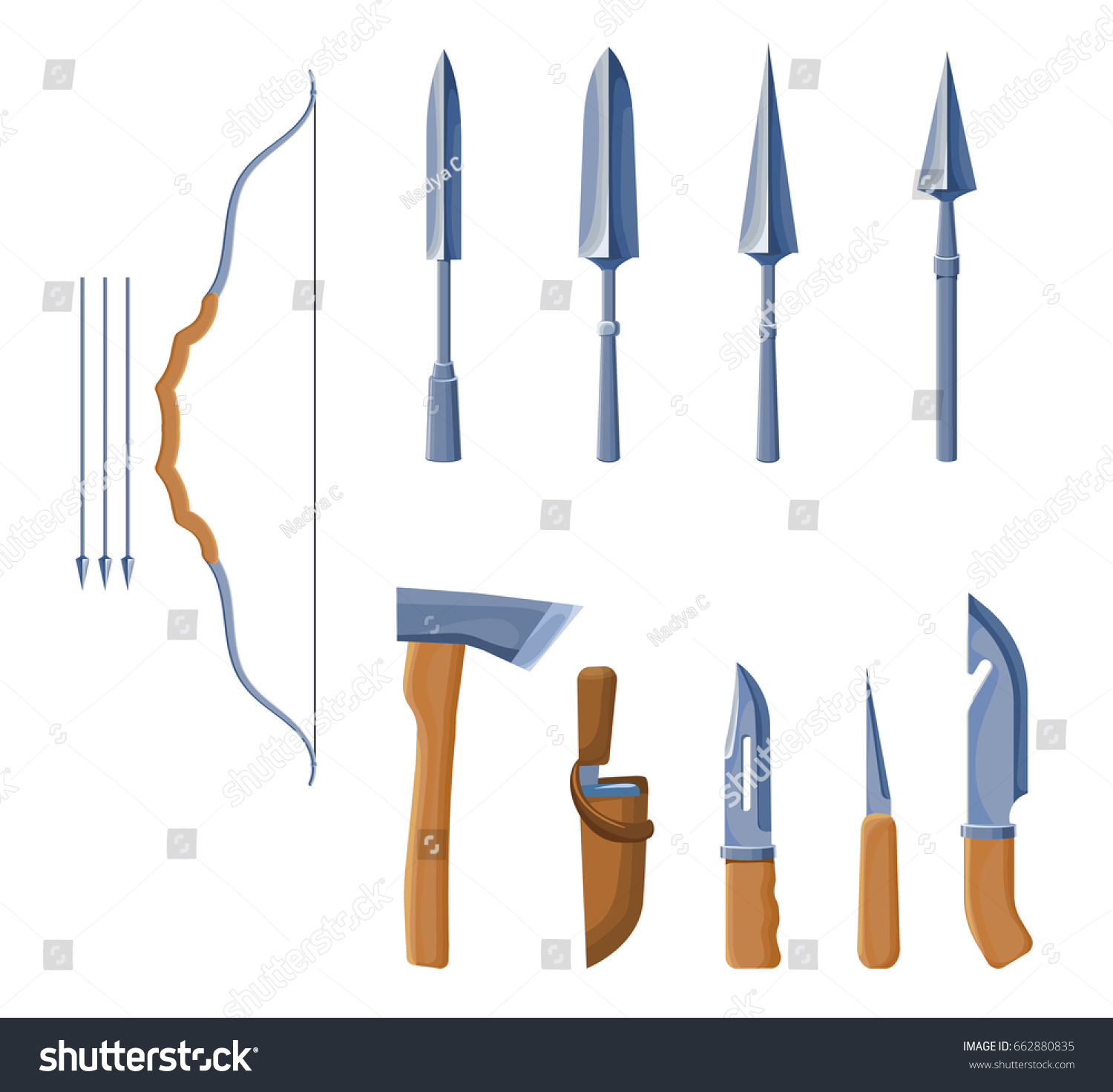 Cold Steel Arms Set Color Icons Stock Vector (Royalty Free) 662880835 ...