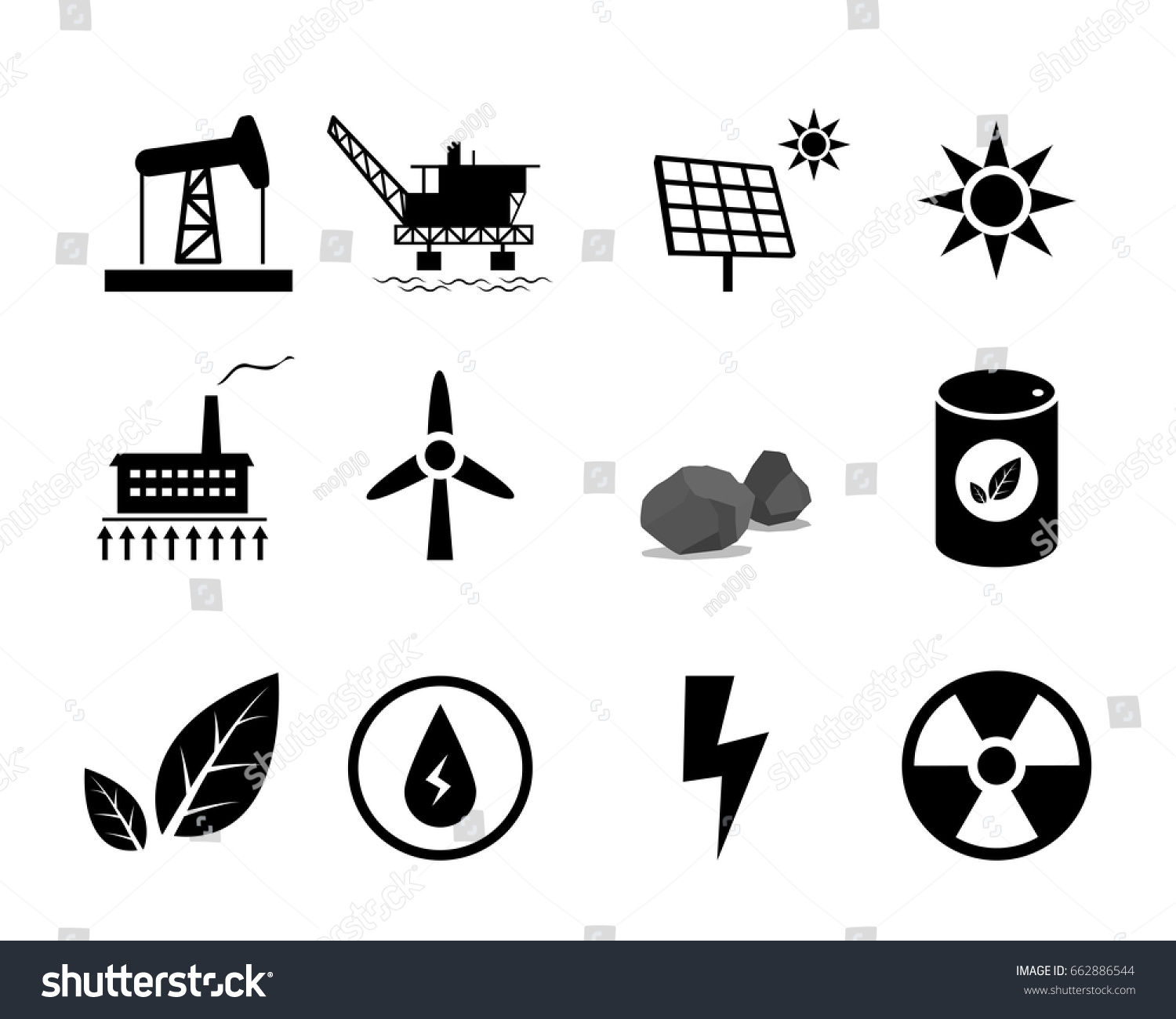 Set Electricity Generation Icon Infographic Stock Vector (Royalty Free ...