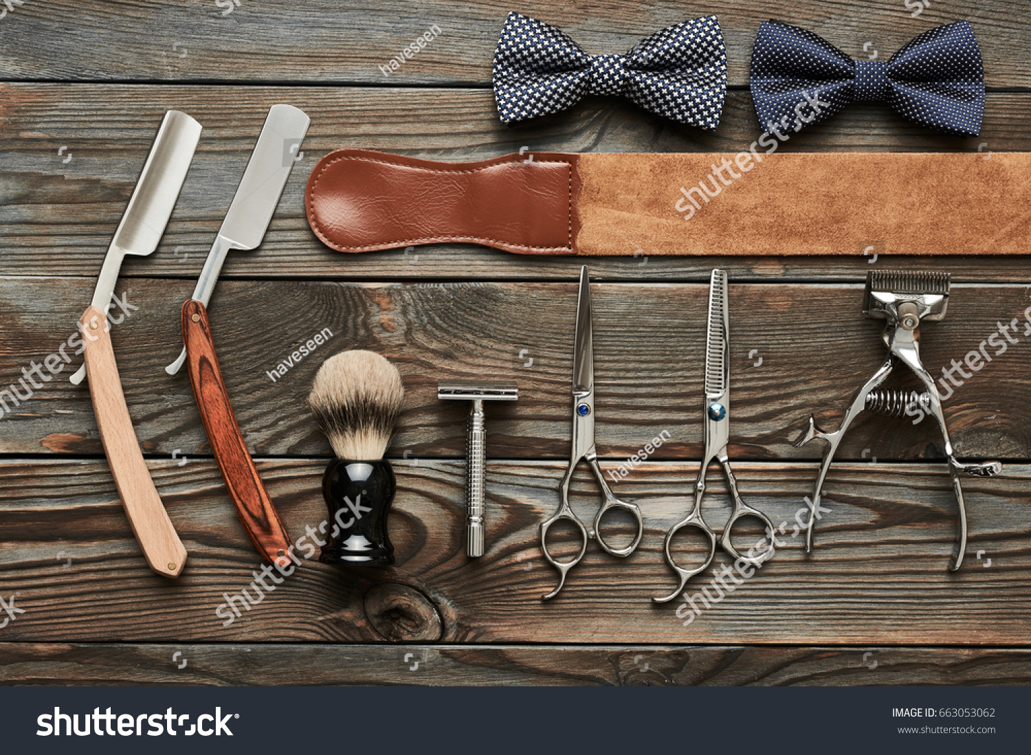 Vintage Barber Shop Tools On Old Stock Photo 663053062 | Shutterstock