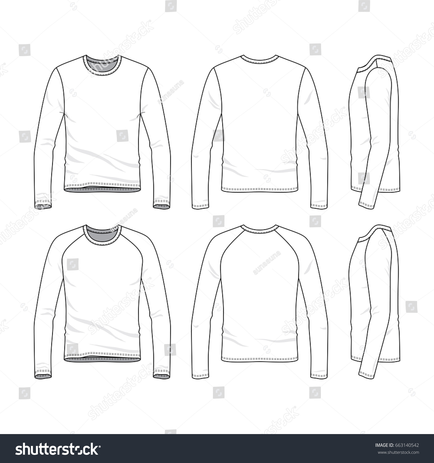 Vector Templates Clothing Set Front Back Stock Vector (Royalty Free ...