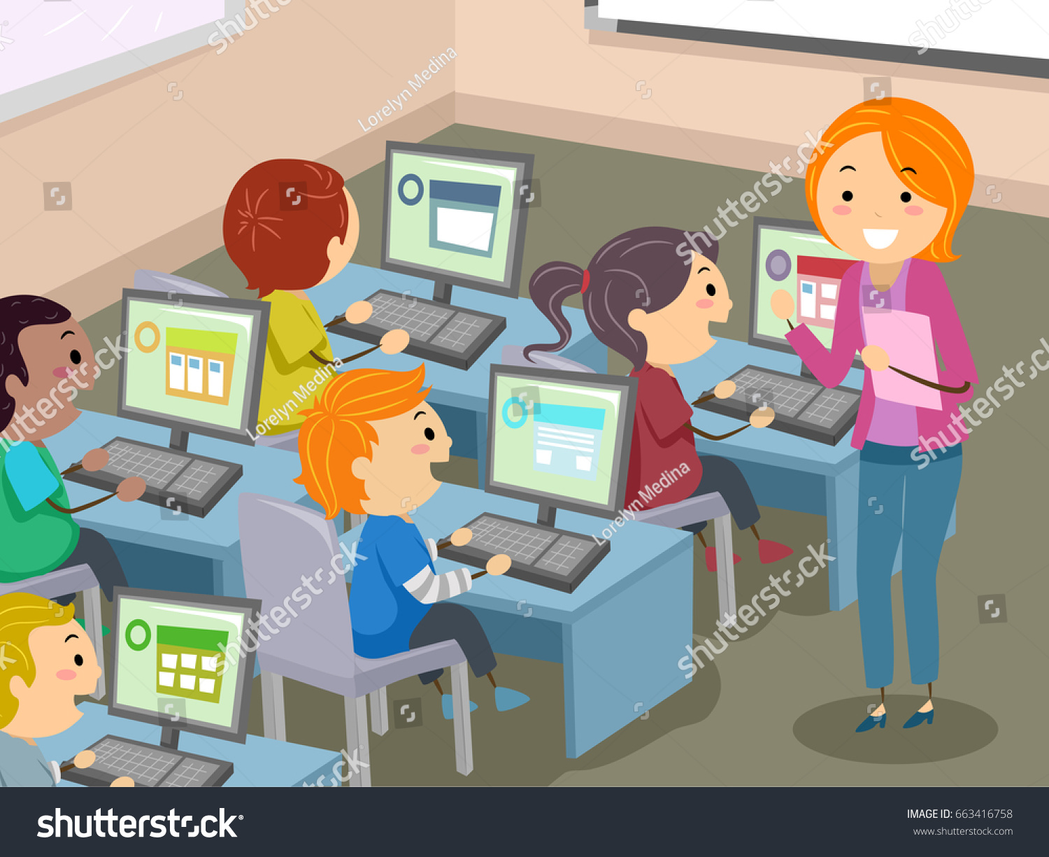 3,116 Computer Lab Cartoon Images, Stock Photos & Vectors | Shutterstock