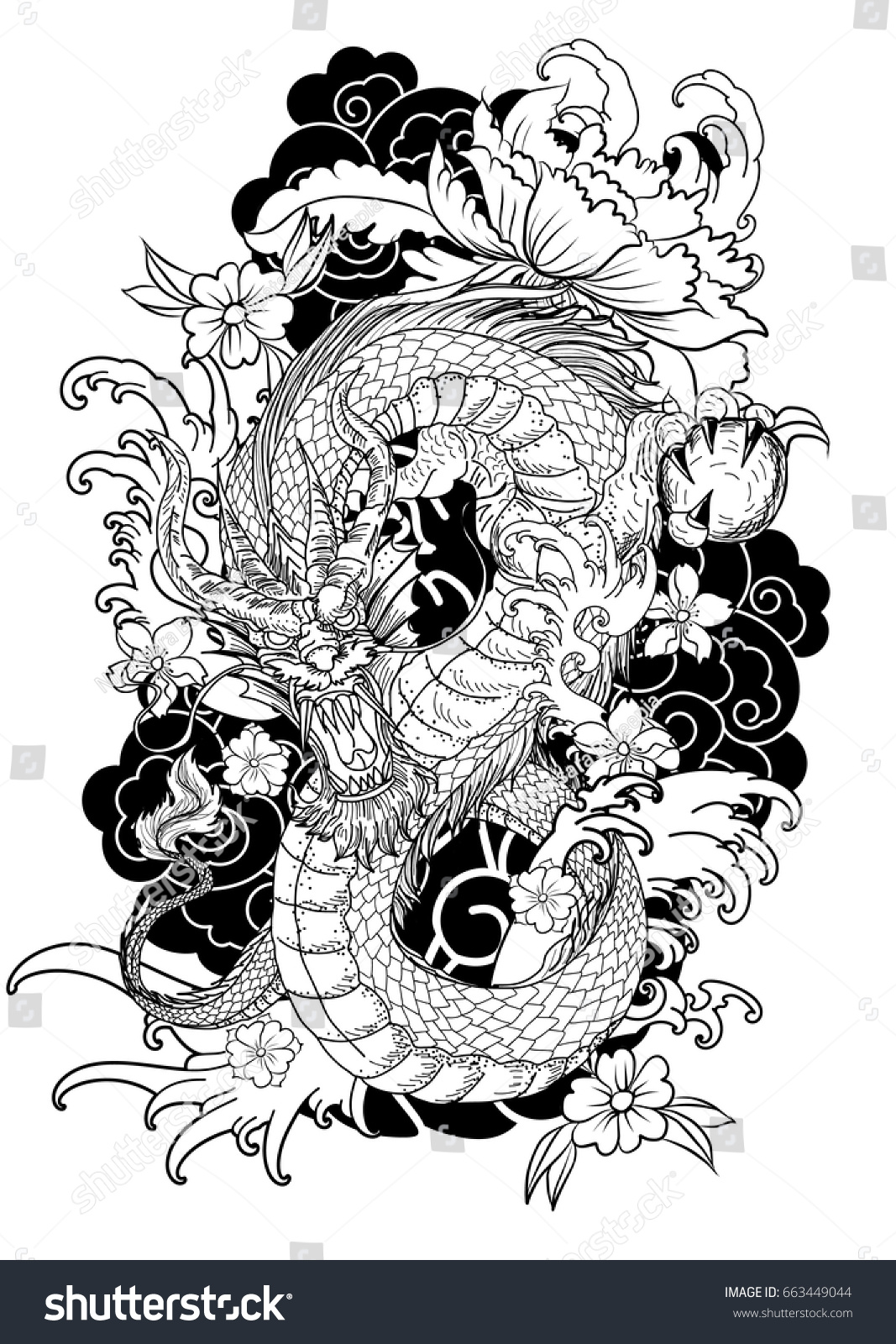 japanese dragon tattoo drawing