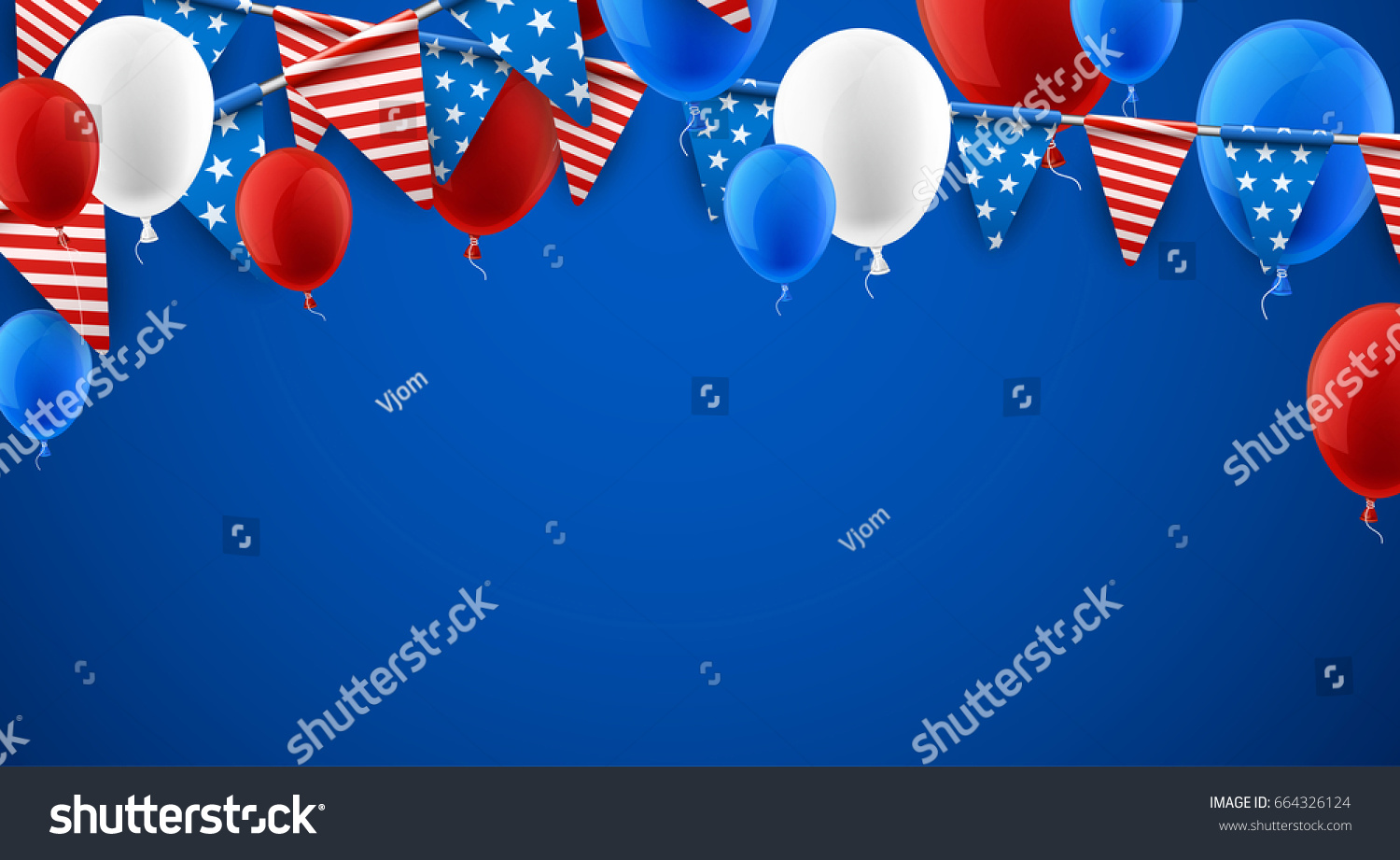 Blue Usa Independence Day Background Flags Stock Vector (Royalty Free ...