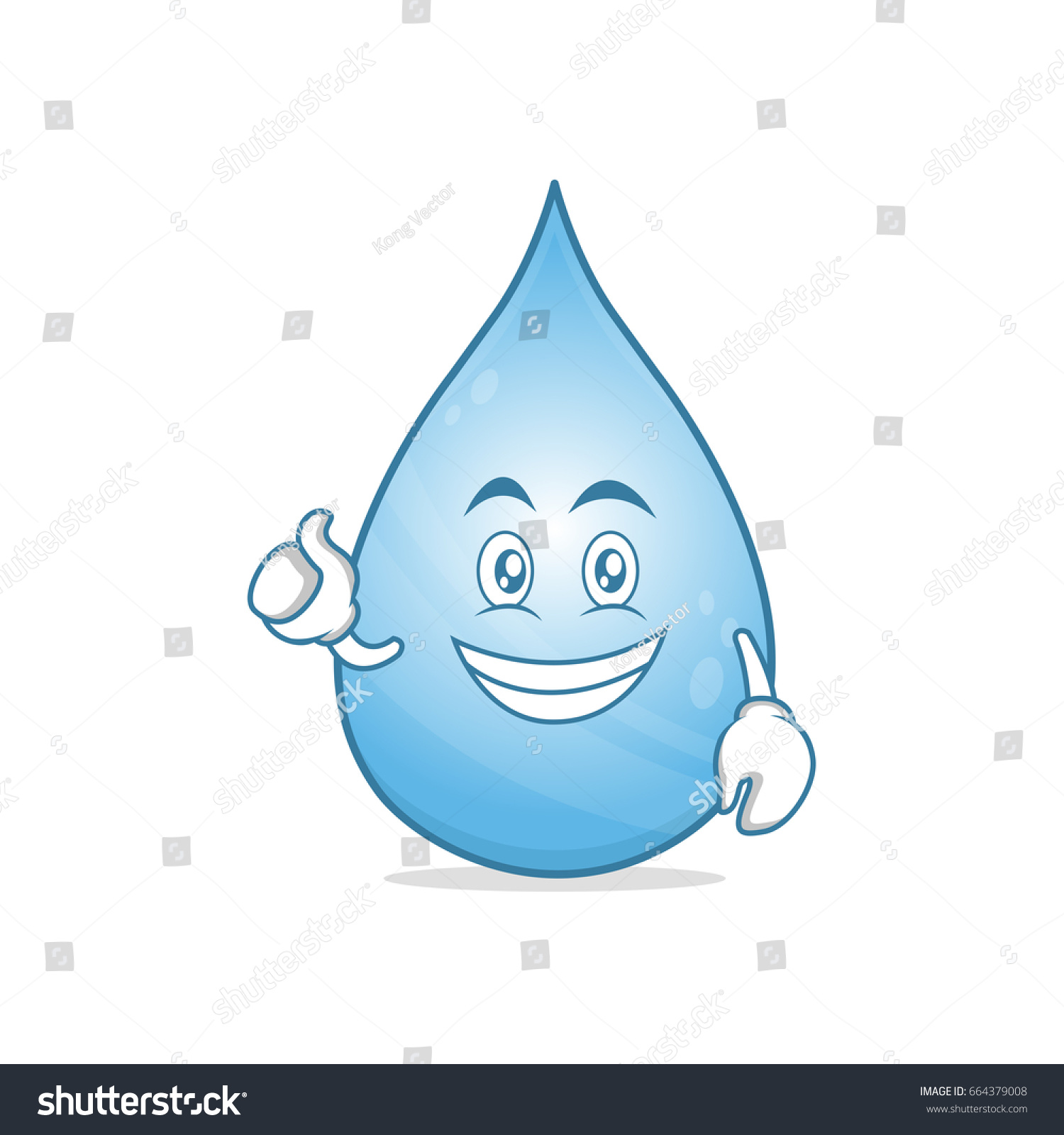 Optimistic Water Cartoon Character Vector Illustration Stock Vector ...