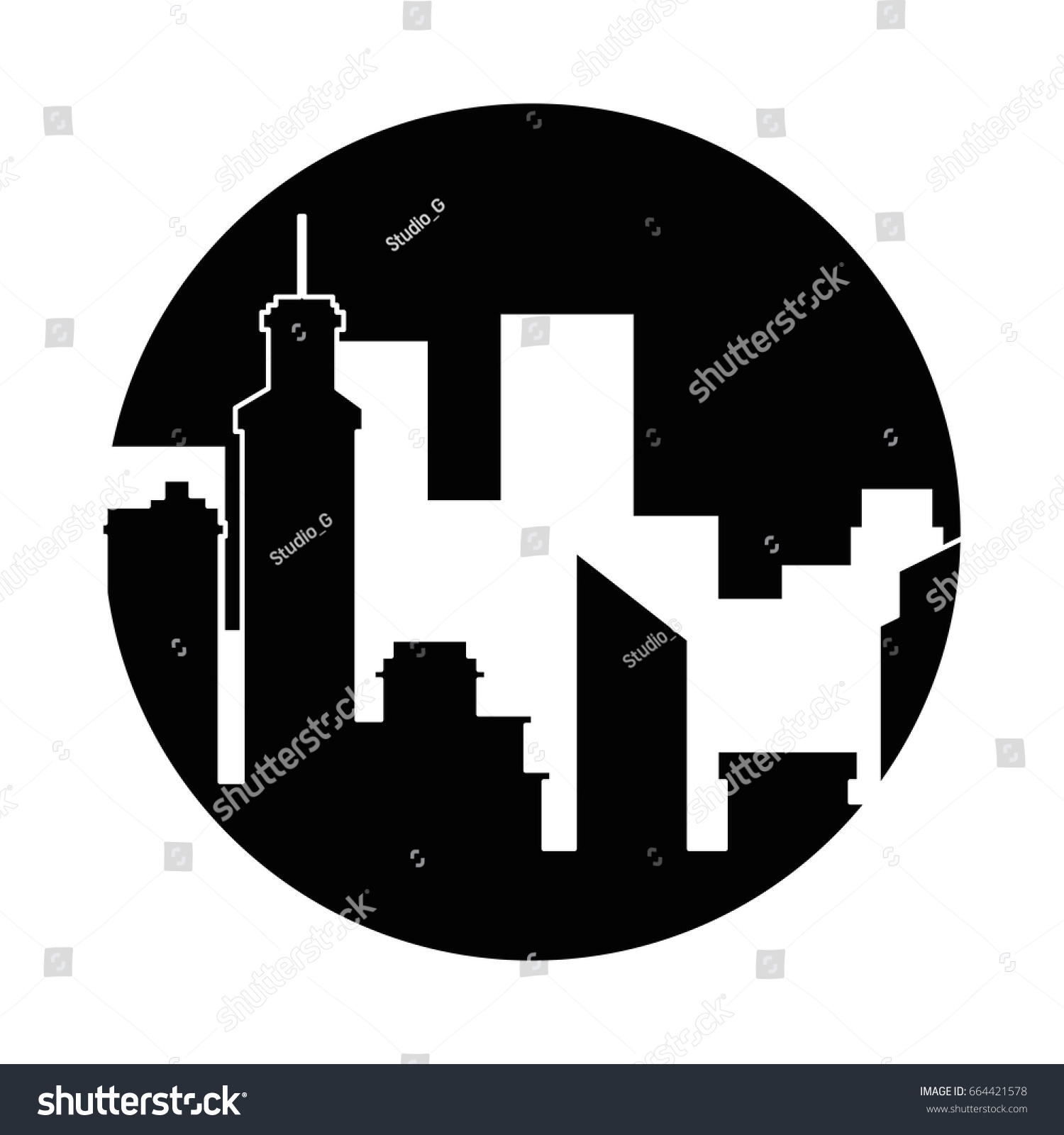 City View Silhouette Stock Vector (Royalty Free) 664421578 | Shutterstock