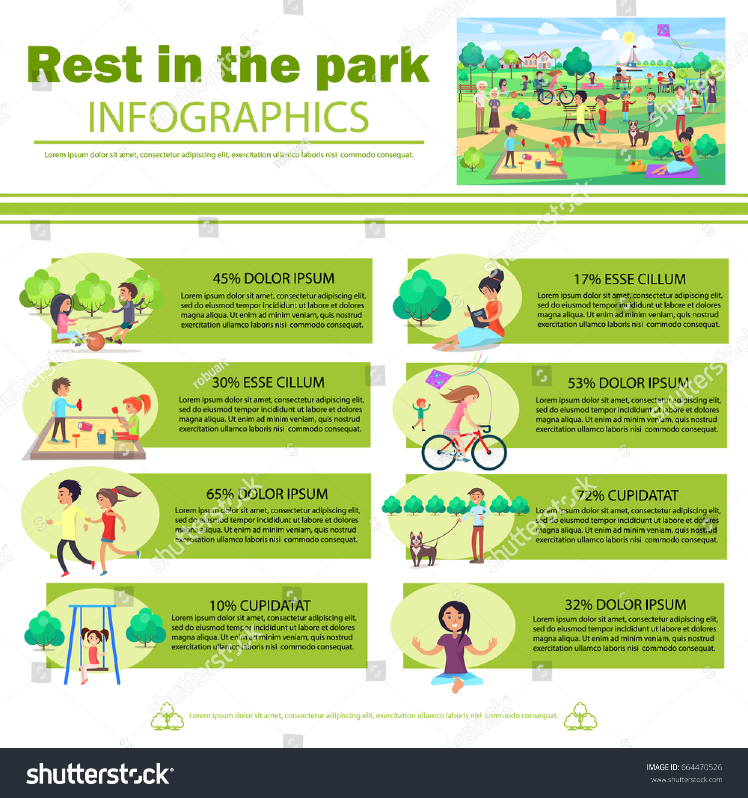 Rest Park Infographics Vector Poster Pictures Stock Vector (Royalty ...