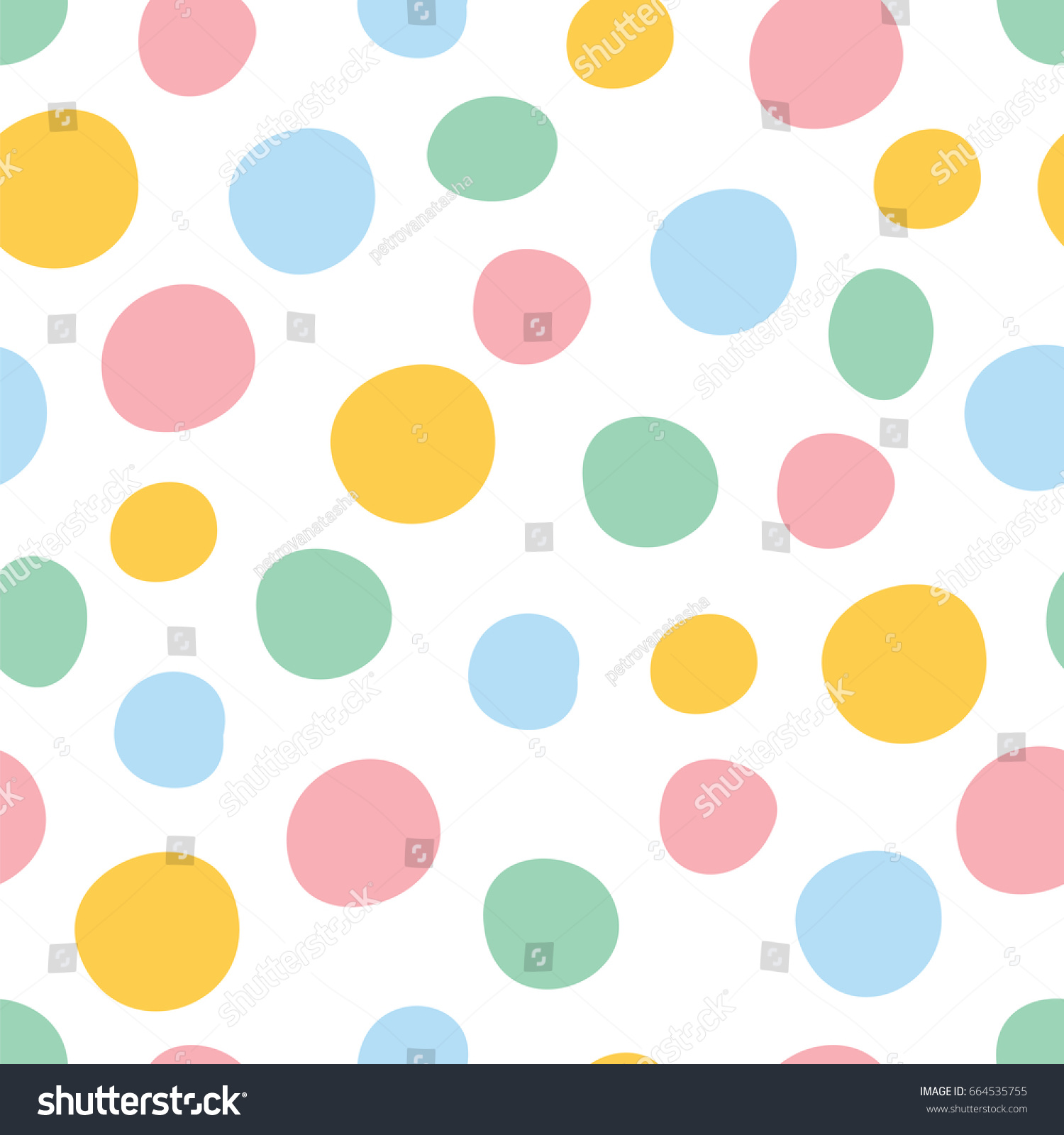 Colorful Polka Dot Seamless Pattern Hand Stock Vector (Royalty Free ...