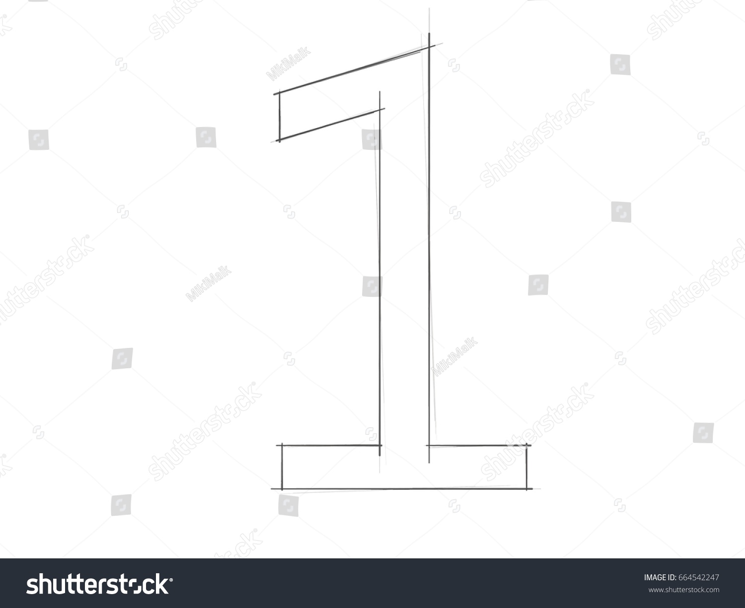 Font Pencil Sketch Hand Drawn Alphabet Stock Illustration 664542247 ...