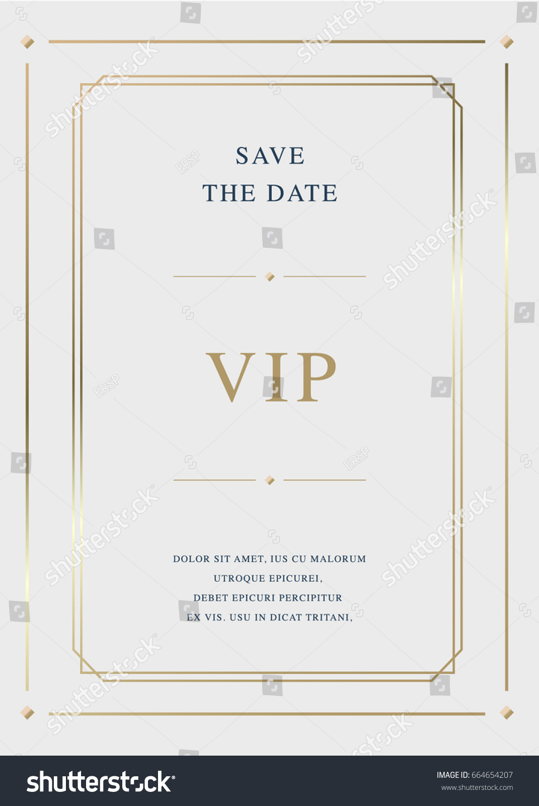 Luxury Golden Vector Invitation Card Template Stock Vector (royalty 