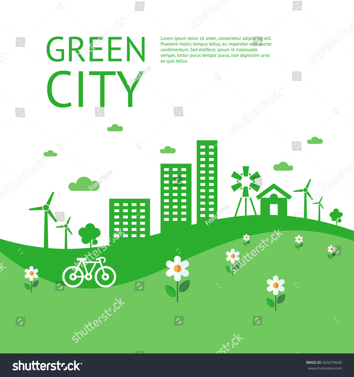 Digital Vector Green City Ecology Icons Stock Vector (Royalty Free ...