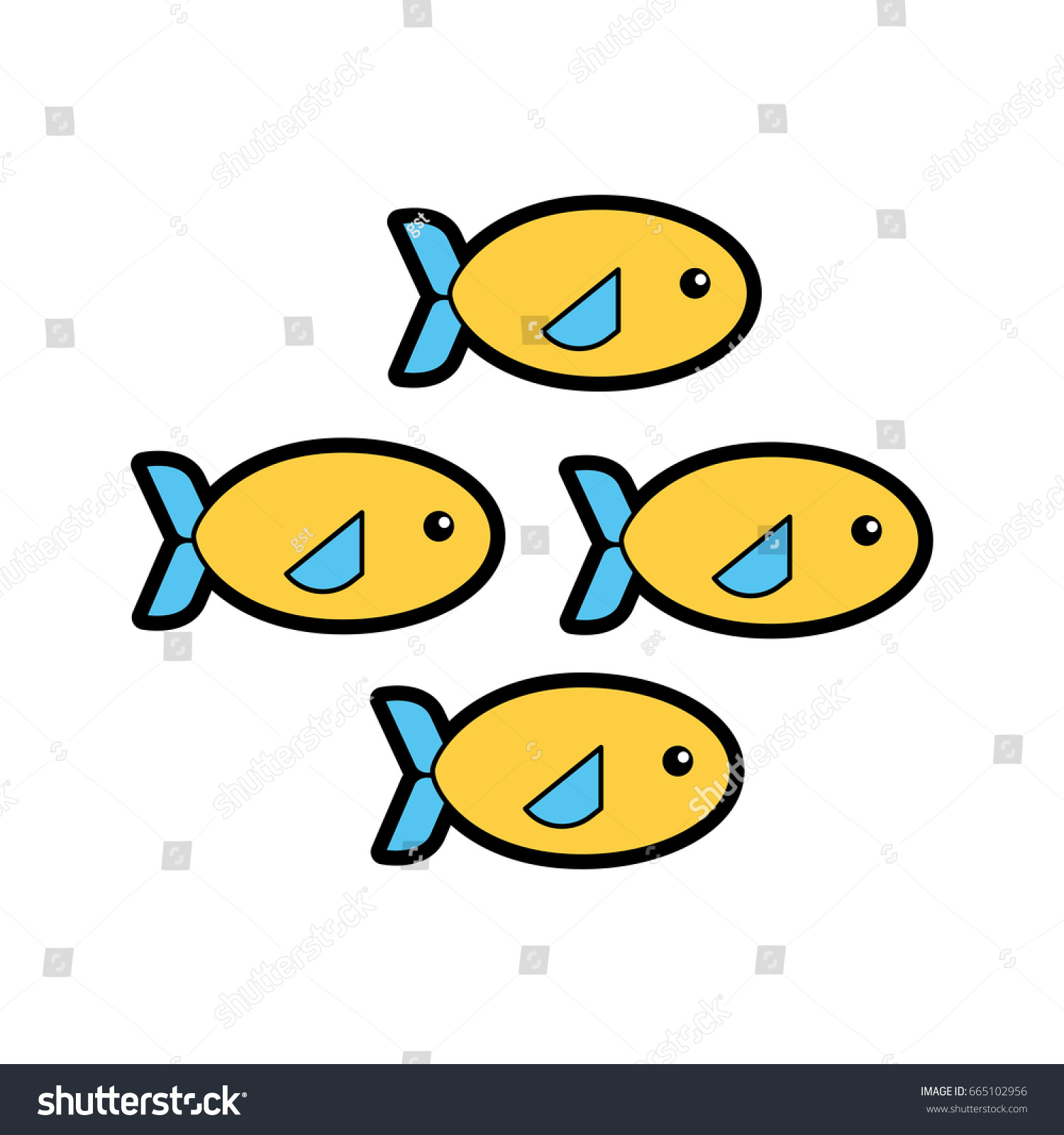 Shoal Fish Icon Stock Vector Royalty Free 665102956 Shutterstock