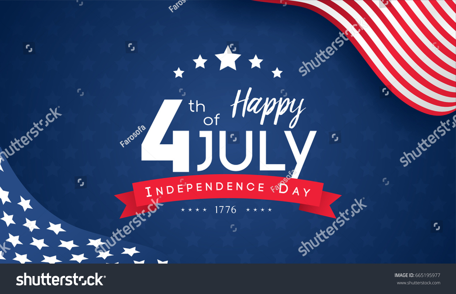 4th July Usa Flag Independence Day Stock Vector (Royalty Free ...