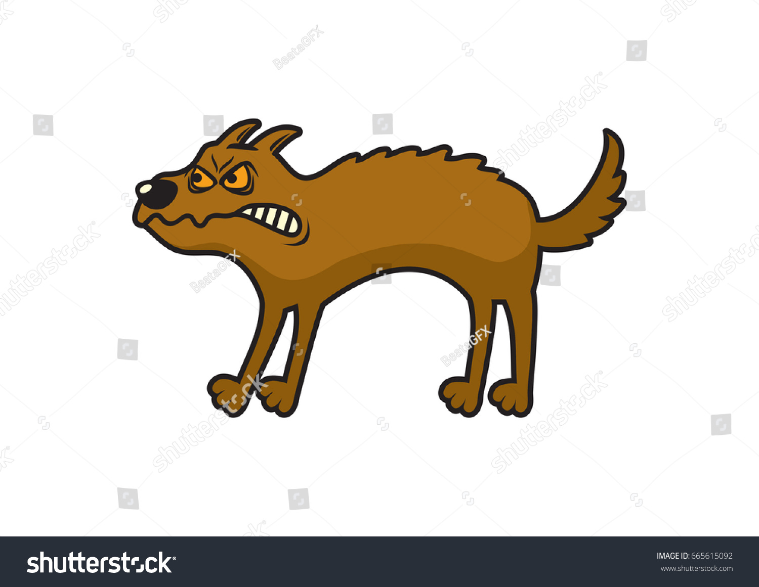 Cartoon Angry Dog Dog Vector Illustration Stock Vector (Royalty Free ...