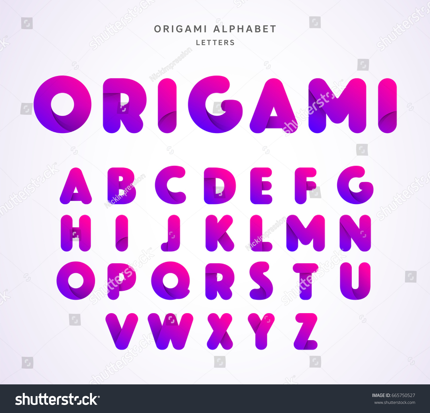 Vector Origami Alphabet Letter Collection Stock Vector (Royalty Free ...