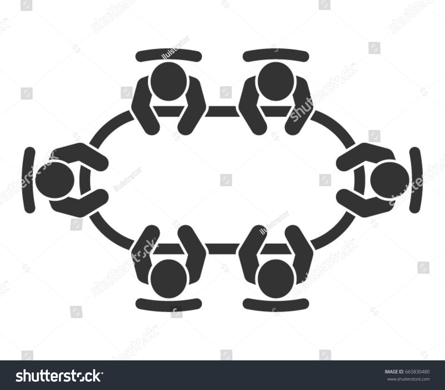 Brainstorming Teamwork Icon Business Meeting Debate Stock Vector ...