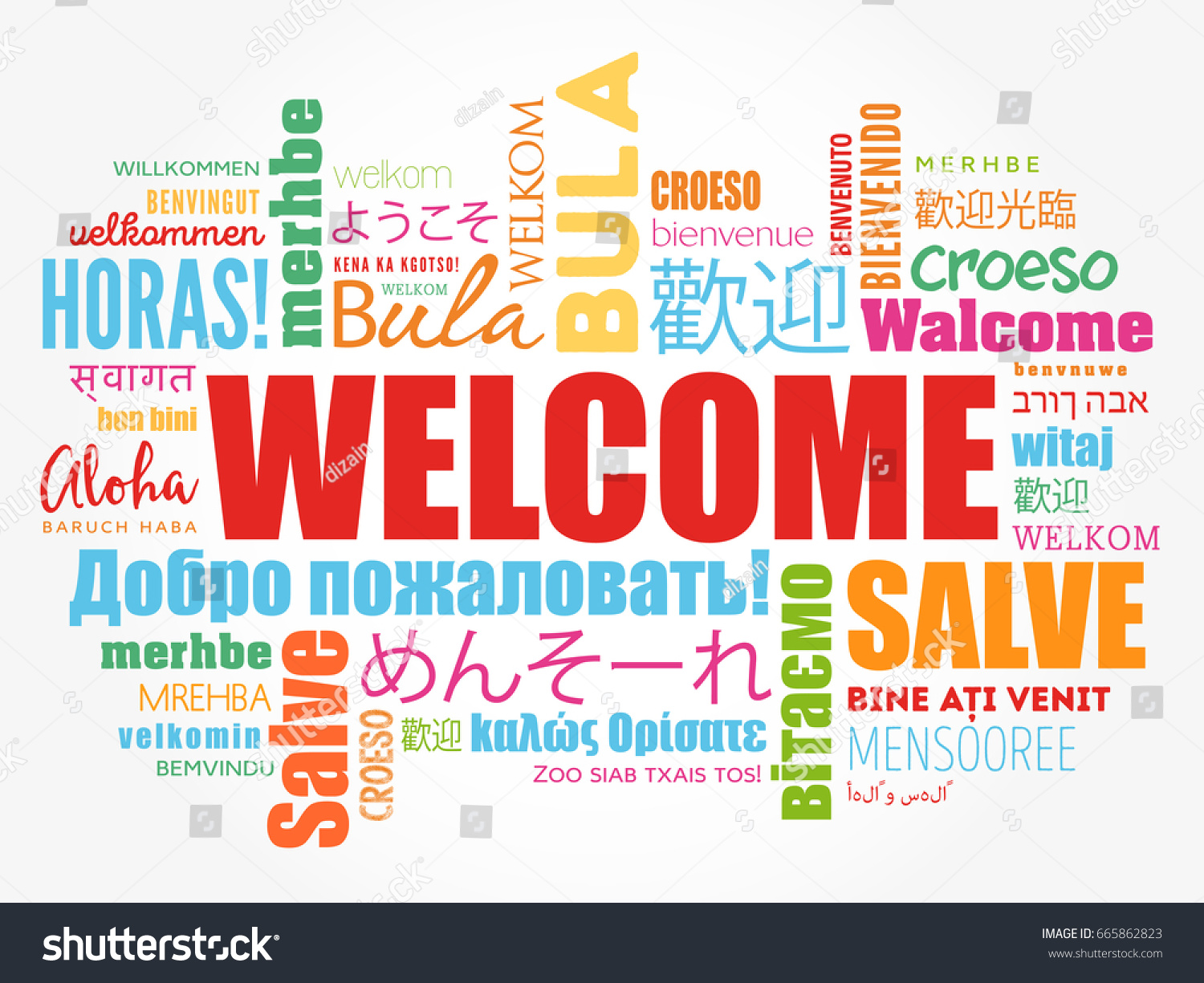 Welcome Word Cloud Different Languages Conceptual Stock Illustration ...