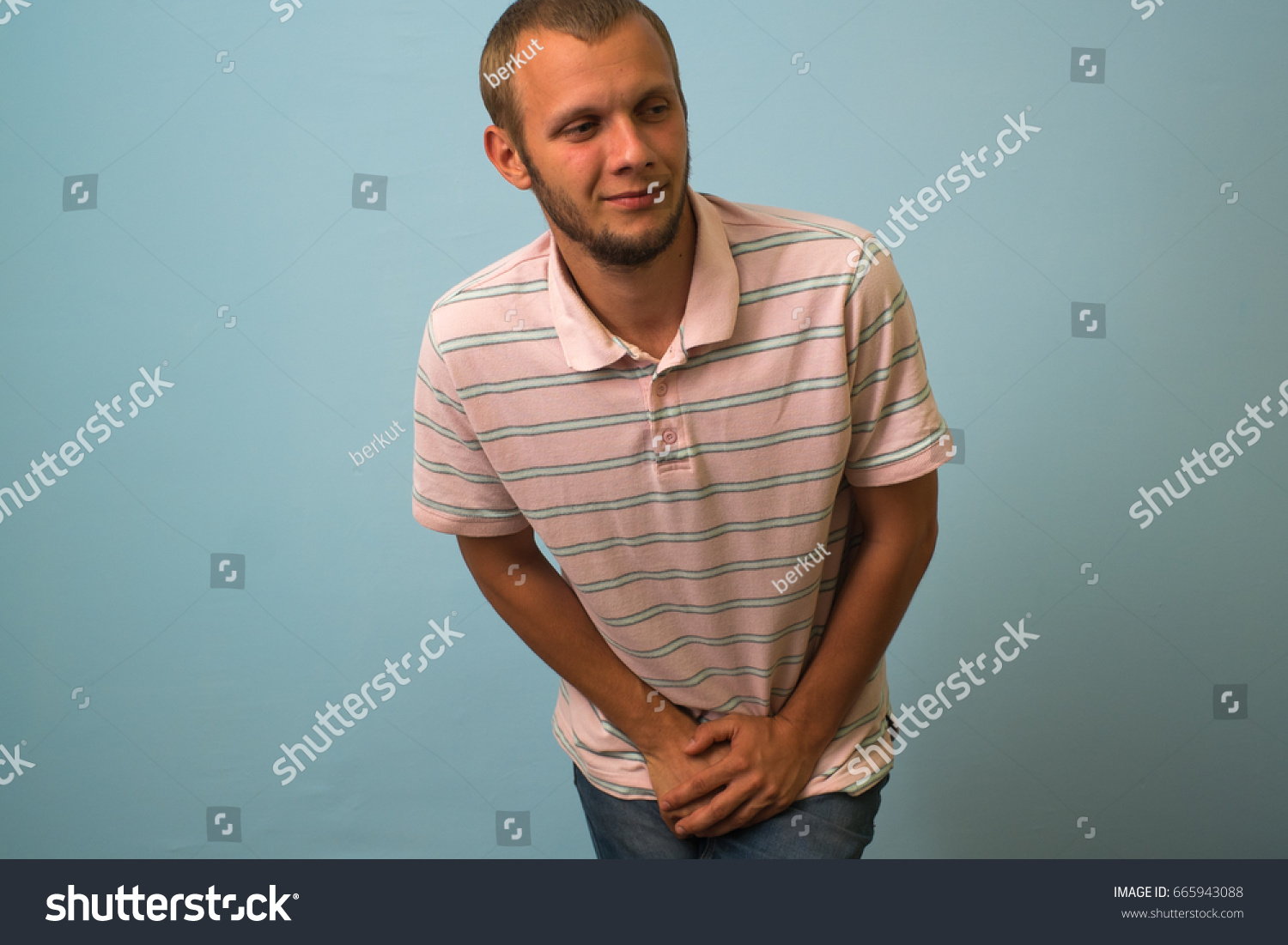 Man Hands Holding His Crotch He Stock Photo 665943088 Shutterstock