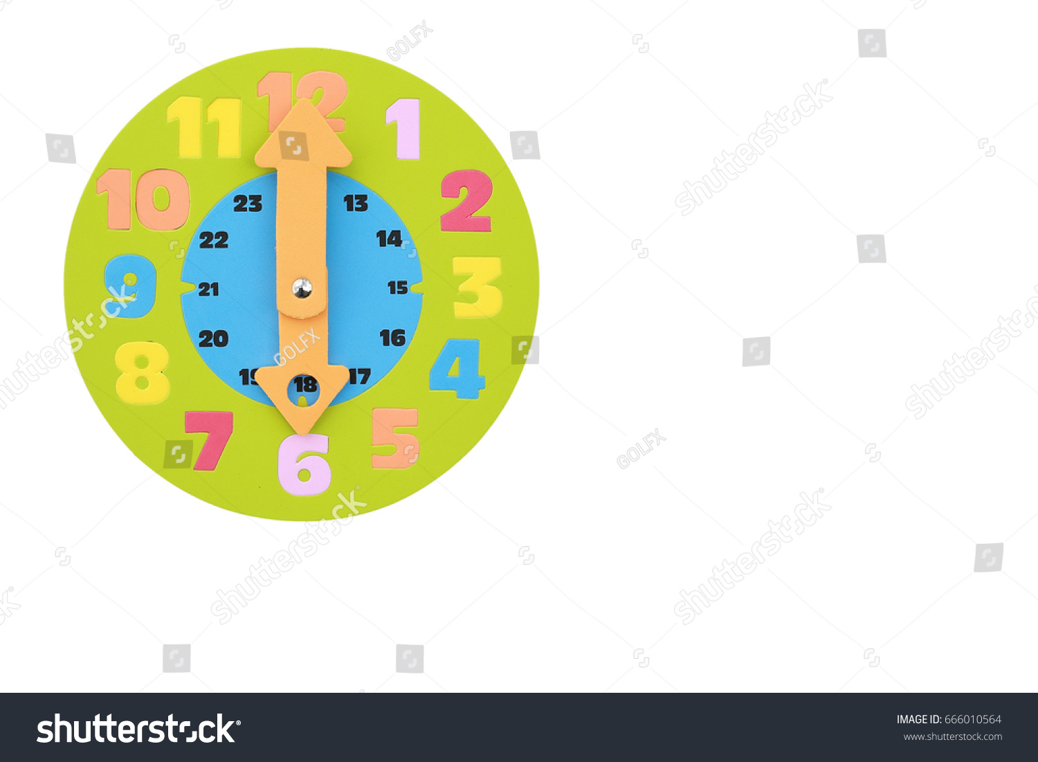 6 Oclock Round Toy Clock Isolated Stock Photo 666010564 Shutterstock