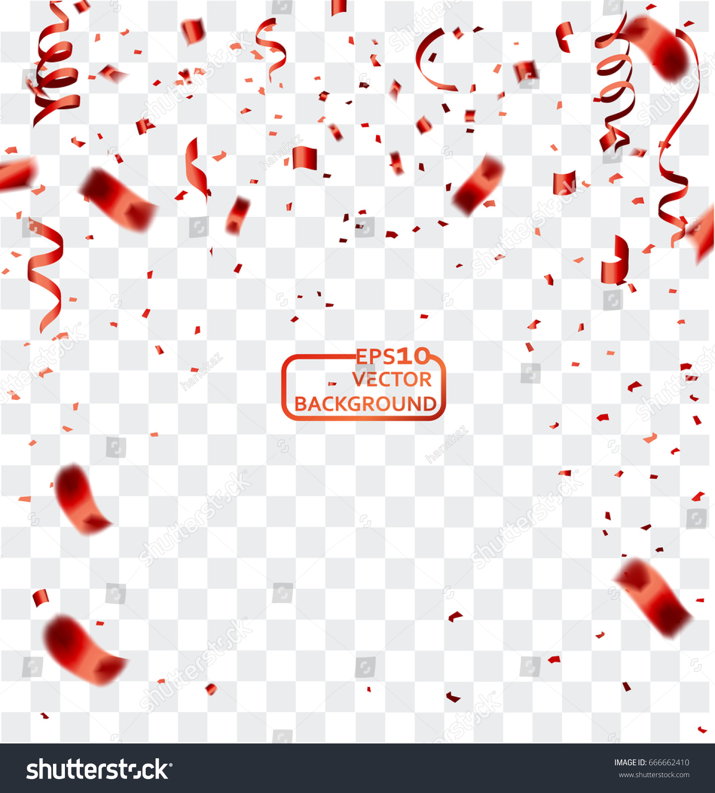 Celebration Background Template Confetti Red Ribbons Stock Vector Royalty Free 666662410 1976