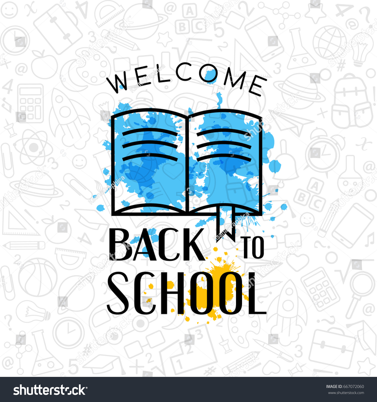 Back School Banner Welcome Sign Book Stock Vector (Royalty Free ...