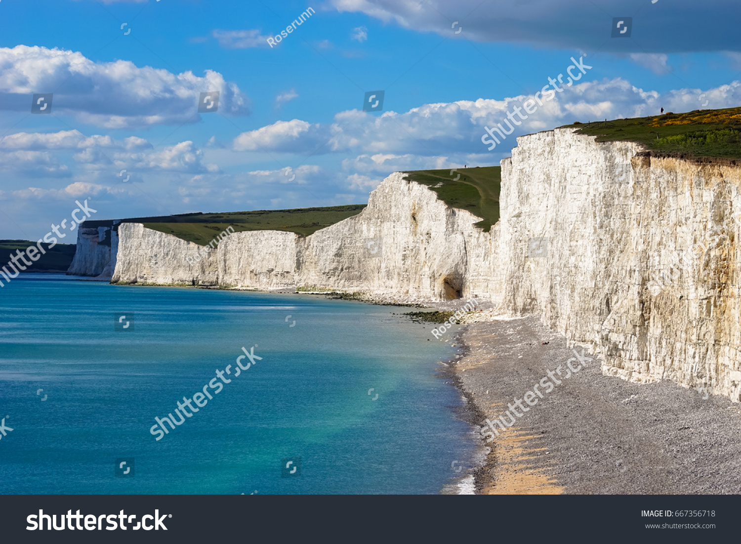 Beautiful Coastline Seven Sister Chalk Cliff Stock Photo 667356718 ...