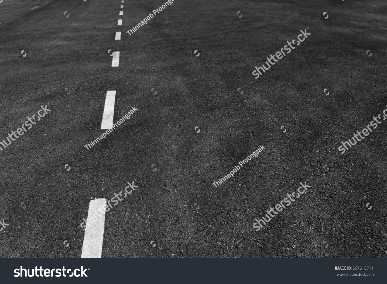 Asphalt Road Marking Lines White Stripes Stock Photo 667615711 ...