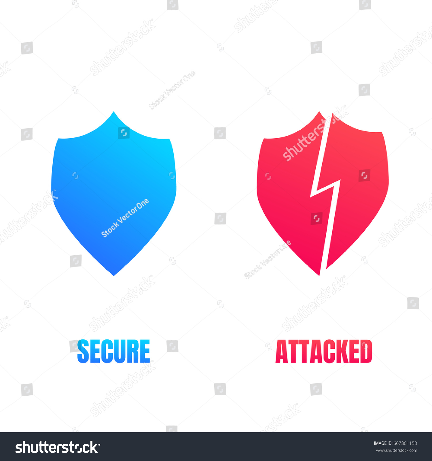 Cyber Security Shield Icons Computer Security Stock Vector Royalty