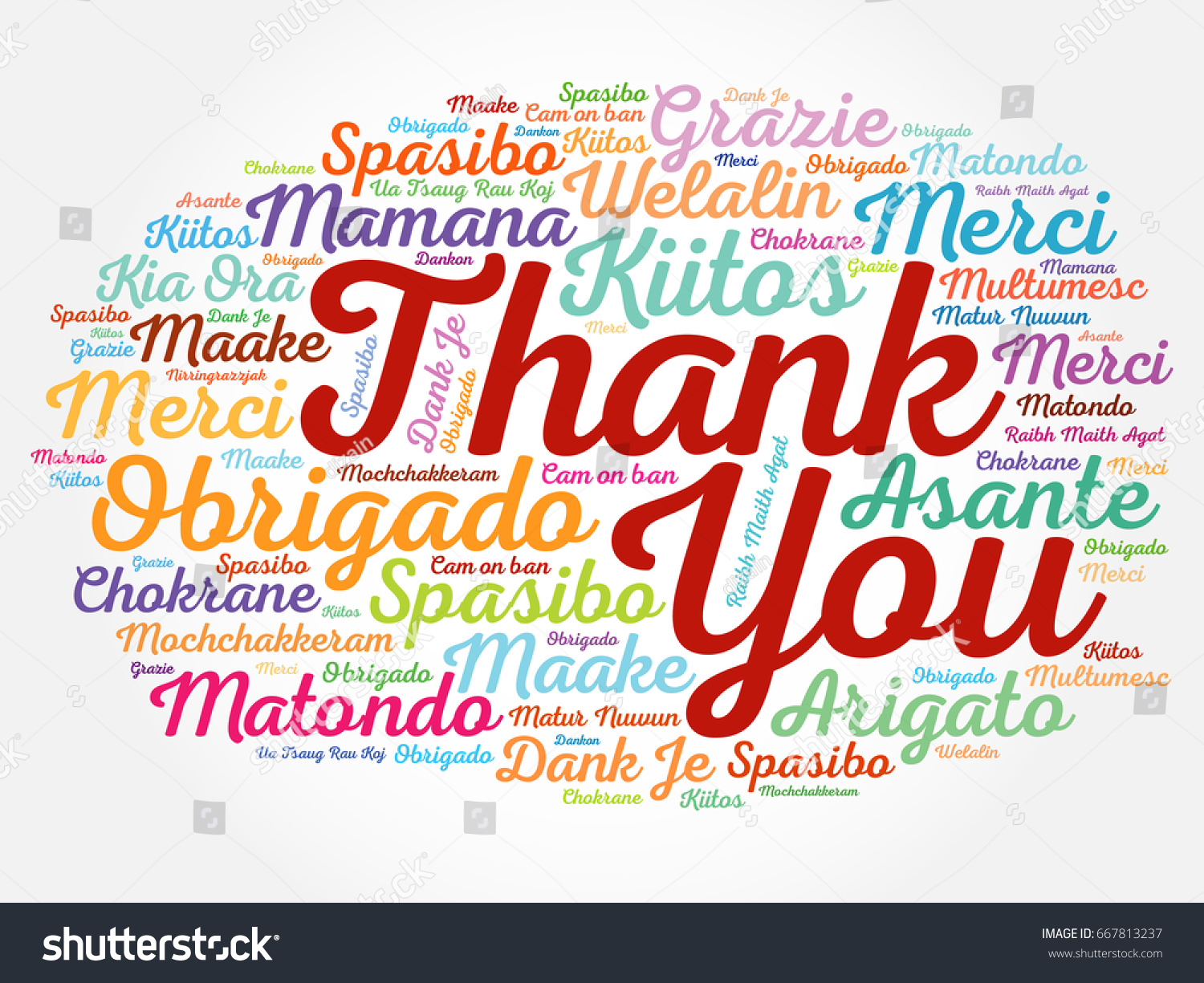 Thank You Word Cloud Concept Background Stock Illustration 667813237 ...