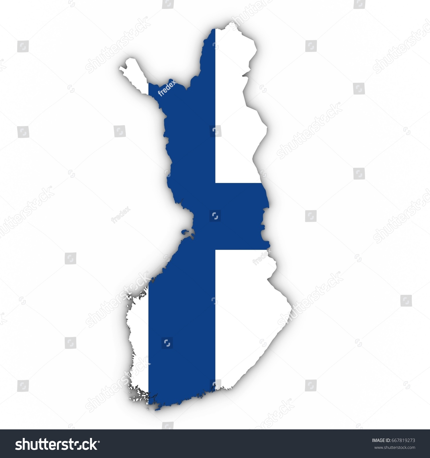 Finland Map Outline Finnish Flag On Stock Illustration 667819273 ...