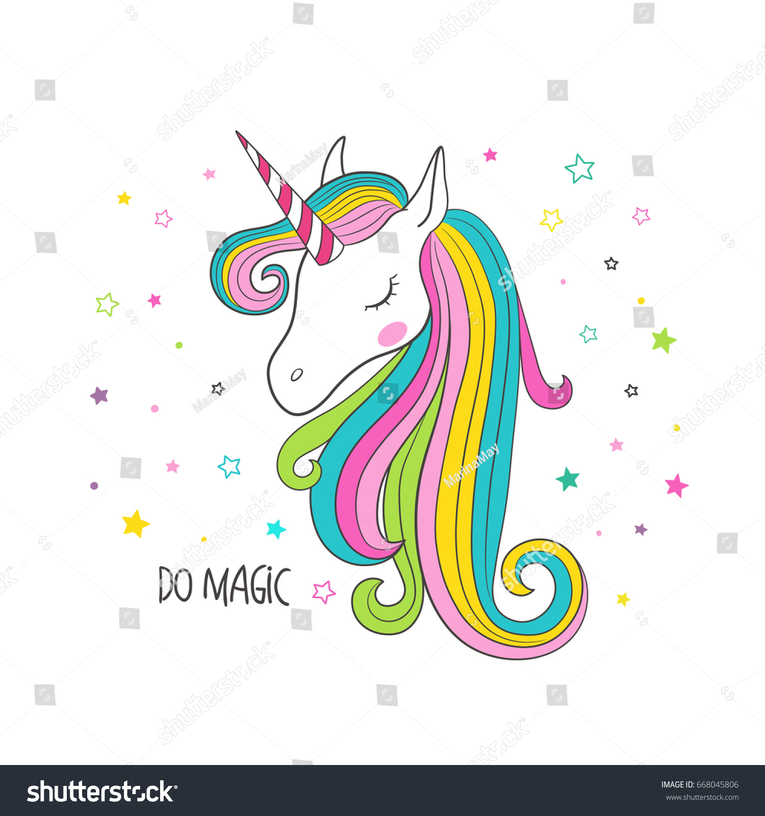 Unicorn Head Tshirt Graphic Kids Clothing Stock Vector (Royalty Free ...